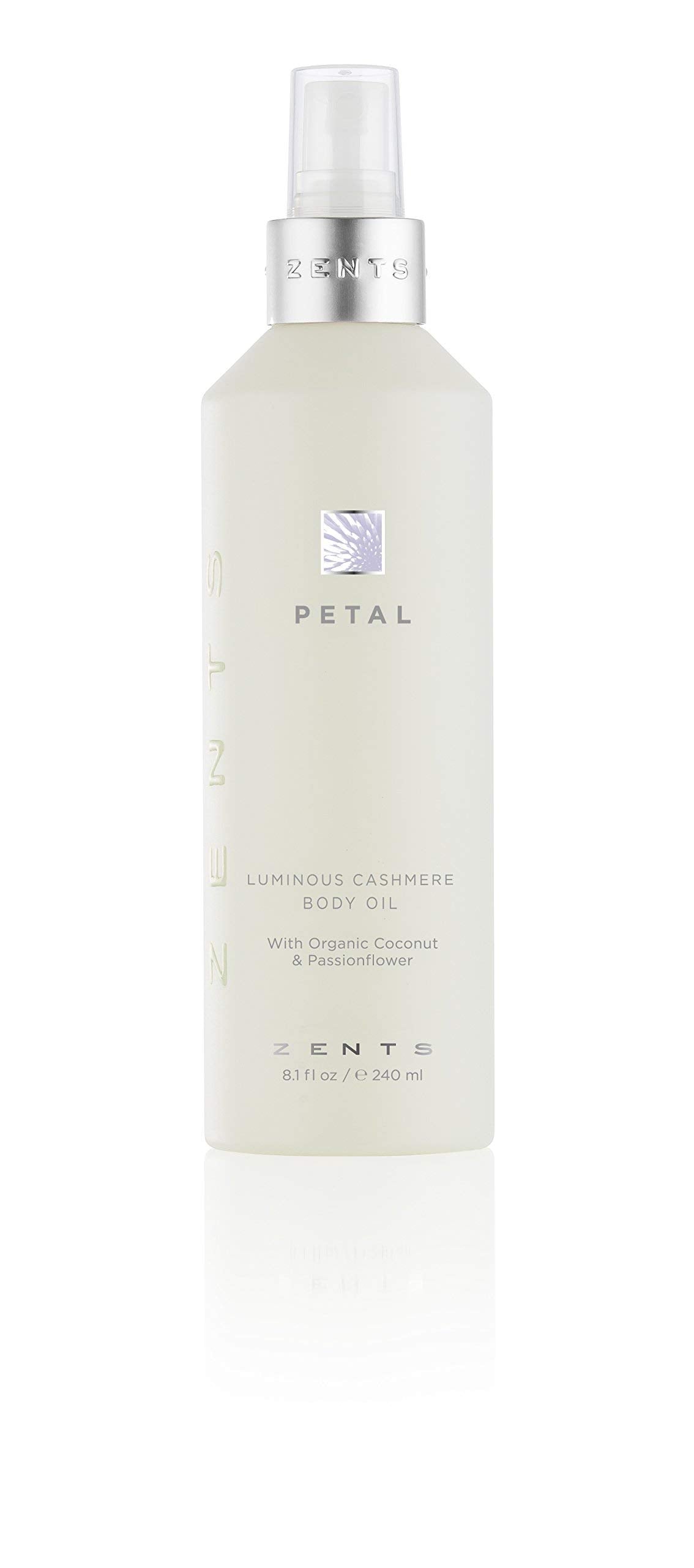 Zents Luminous Cashmere Body Oil – Petal Fragrance | Hydrating Oil with Vitamin E & Coconut Oil | Softens & Smooths Skin | 8 fl oz