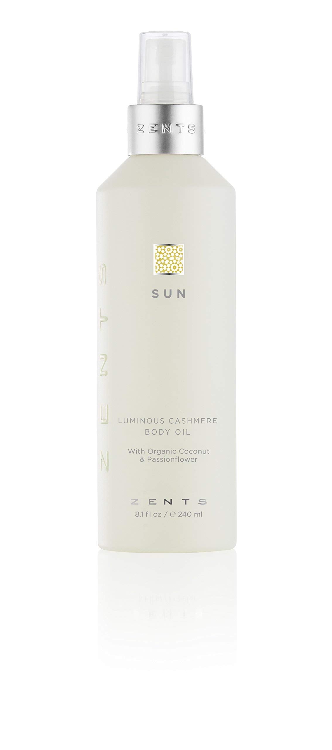 Zents Luminous Cashmere Body Oil (Sun Fragrance) – Moisturizing Oil with Vitamin E & Coconut Oil | 8 fl oz