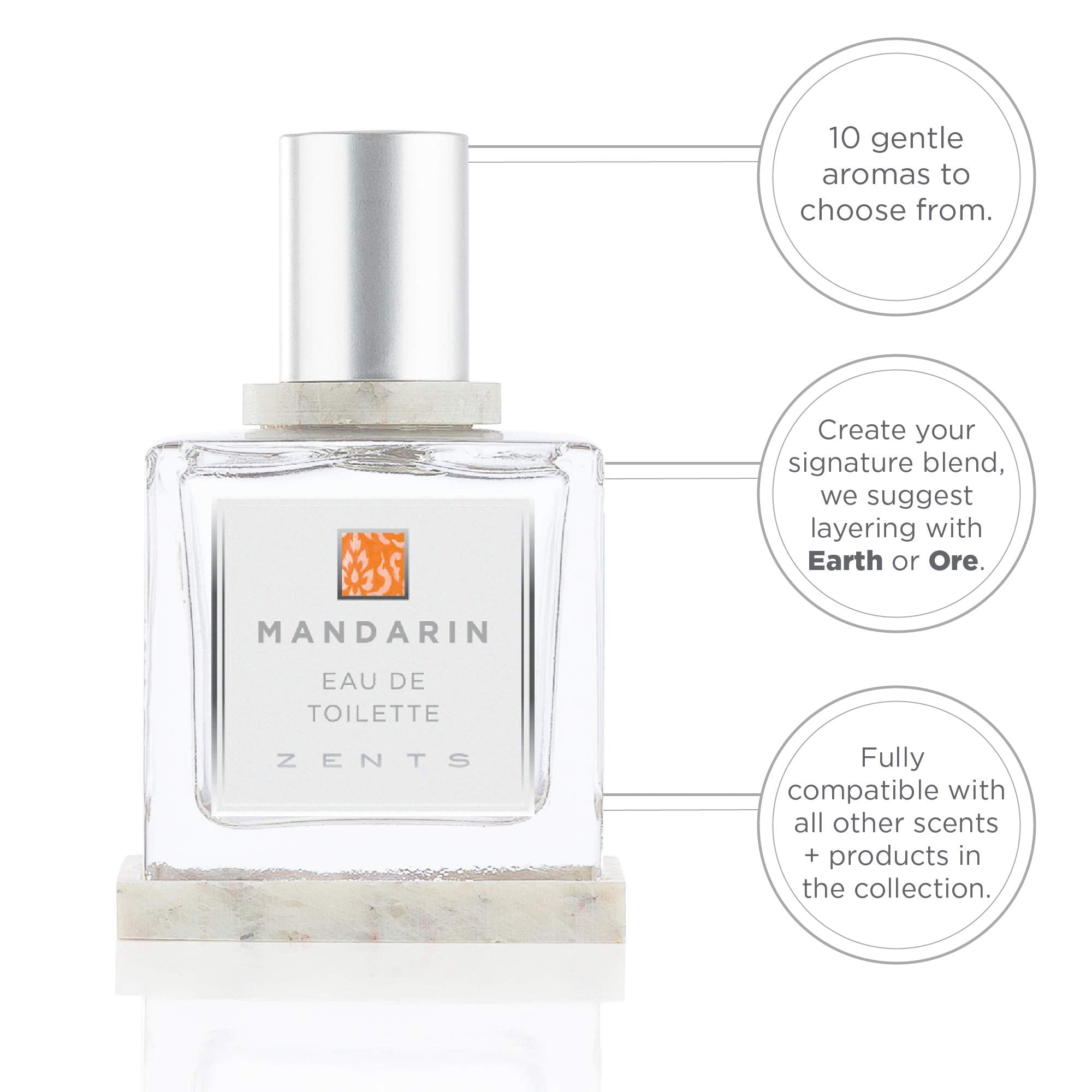 Zents Eau de Parfum Mandarin – Unisex Citrus-Spice Scent with Ginger, Cardamom & Mandarin | 1.69 oz