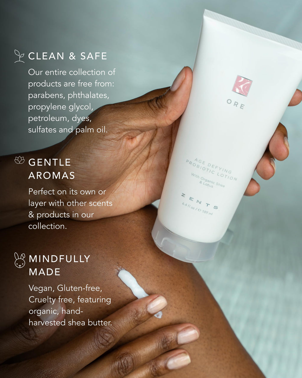 Zents Ore Age-Defying Probiotic Lotion – Hyaluronic Acid + Organic Shea Butter | Ultra Hydration | 6.4 fl oz