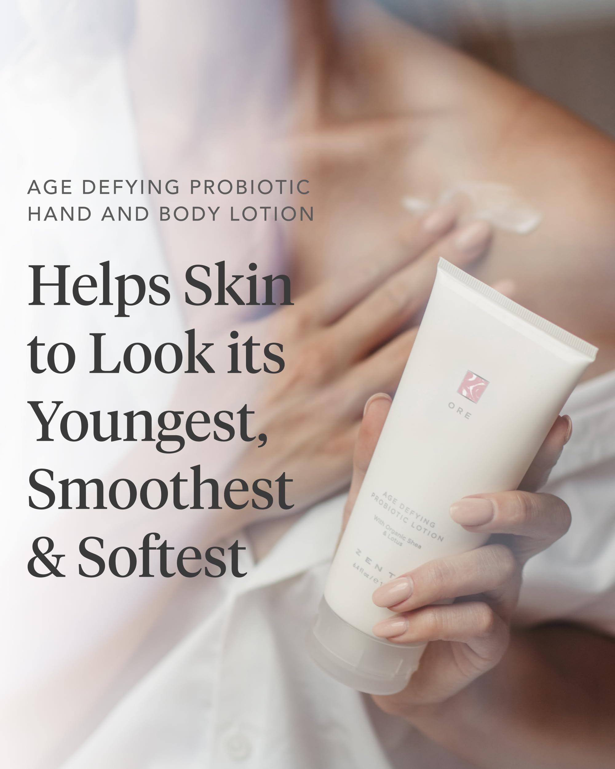 Zents Ore Age-Defying Probiotic Lotion – Hyaluronic Acid + Organic Shea Butter | Ultra Hydration | 6.4 fl oz