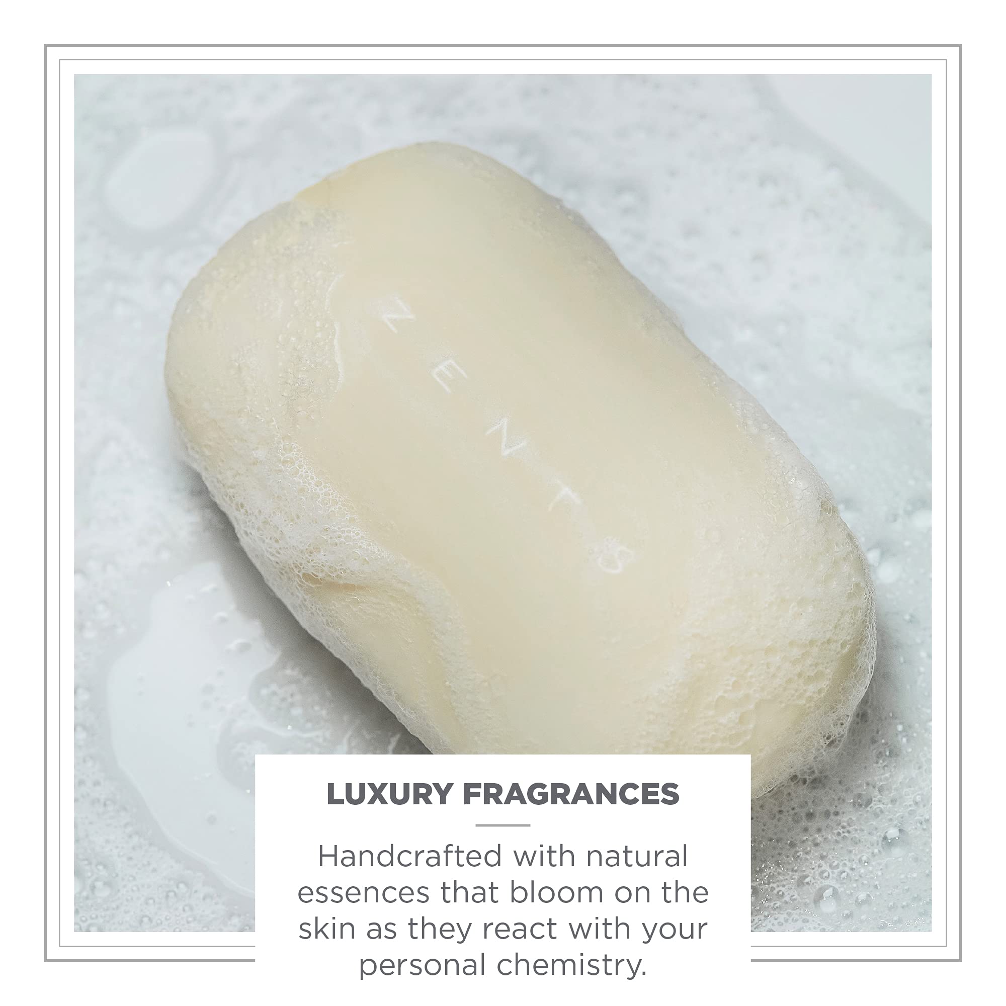 ZENTS Triple-Milled Luxe Bar Soap (Fresh Fragrance) – 5.7 oz | Moisturizing Hand & Body Wash with Organic Shea Butter
