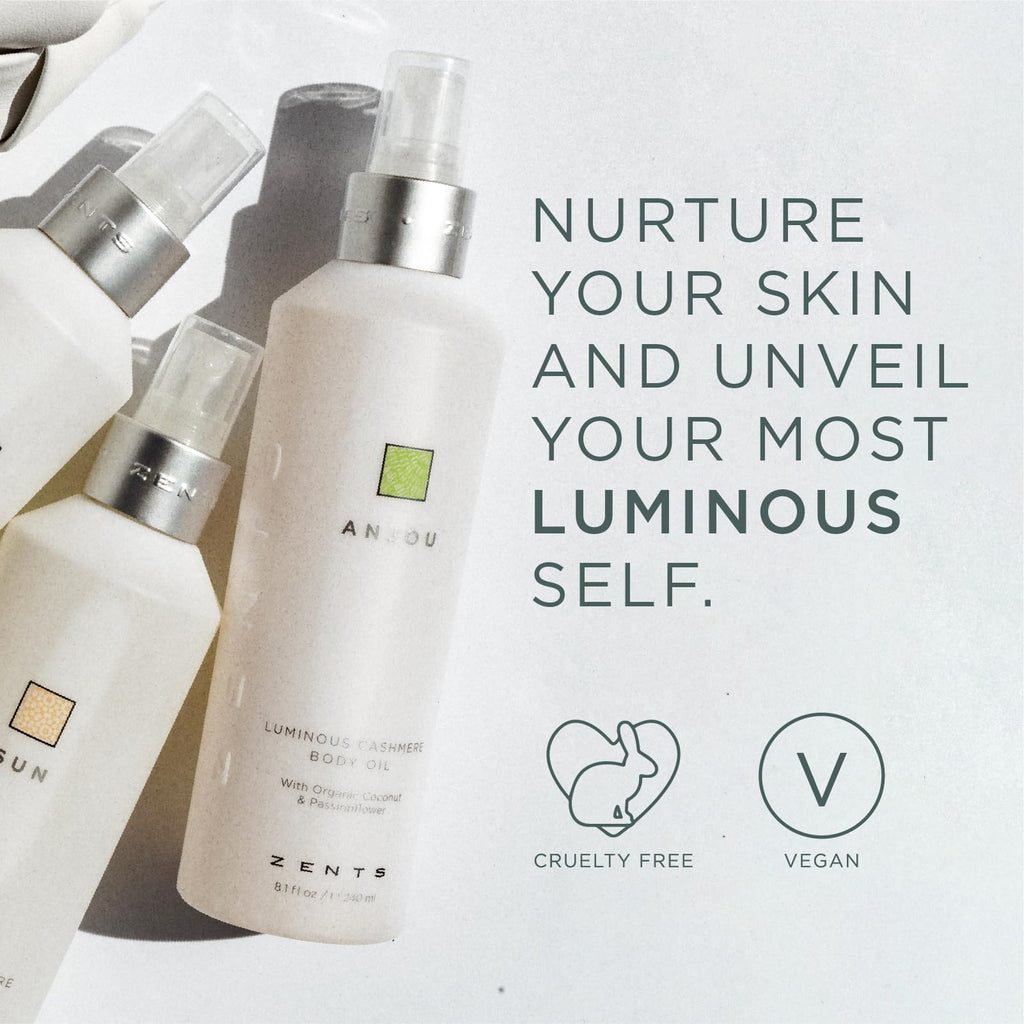 Zents Luminous Cashmere Body Oil (Water Fragrance) | Vitamin E & Organic Coconut Oil