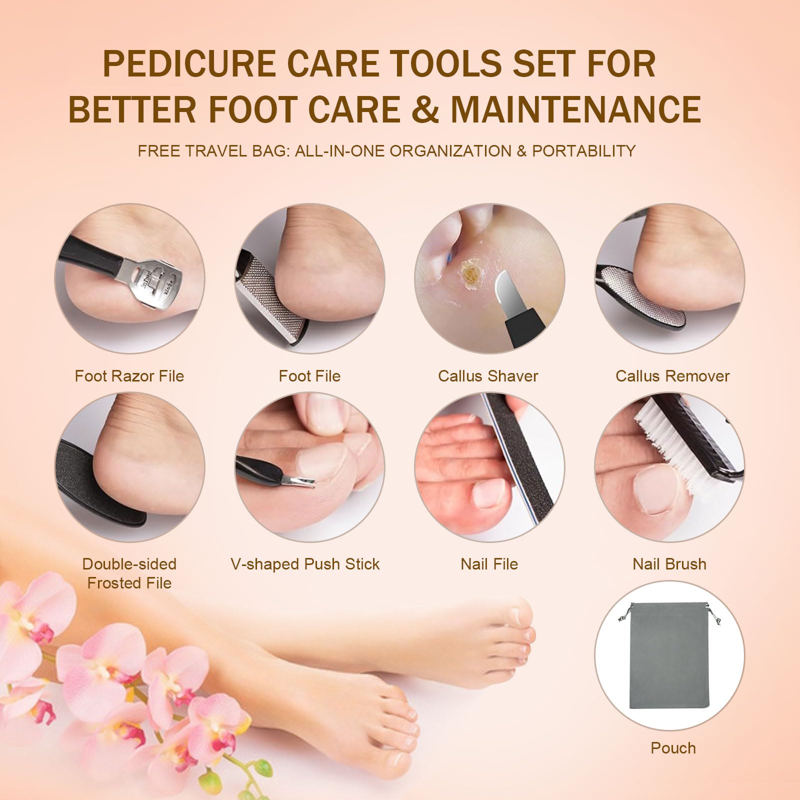 Zephiconn 17-in-1 Electric Foot File Kit – Rechargeable, Waterproof Foot Care Tool