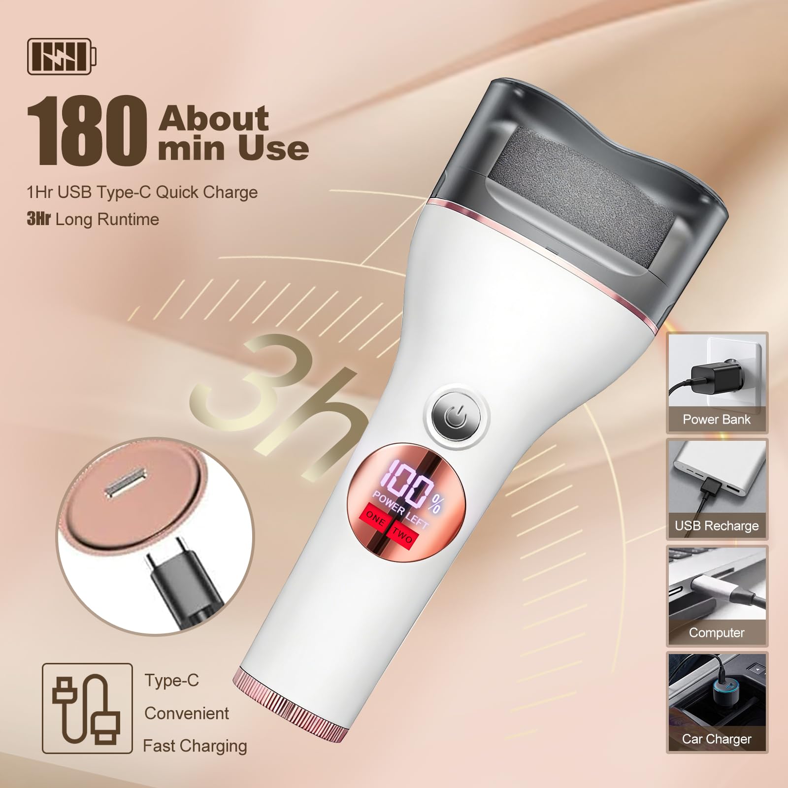 Zephiconn 17-in-1 Electric Foot File Kit – Rechargeable, Waterproof Foot Care Tool