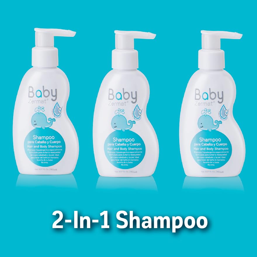 Zermat Hair and Body Shampoo for Babies – Gentle, Irritation-Free Cleansing (5.07 Fl Oz)