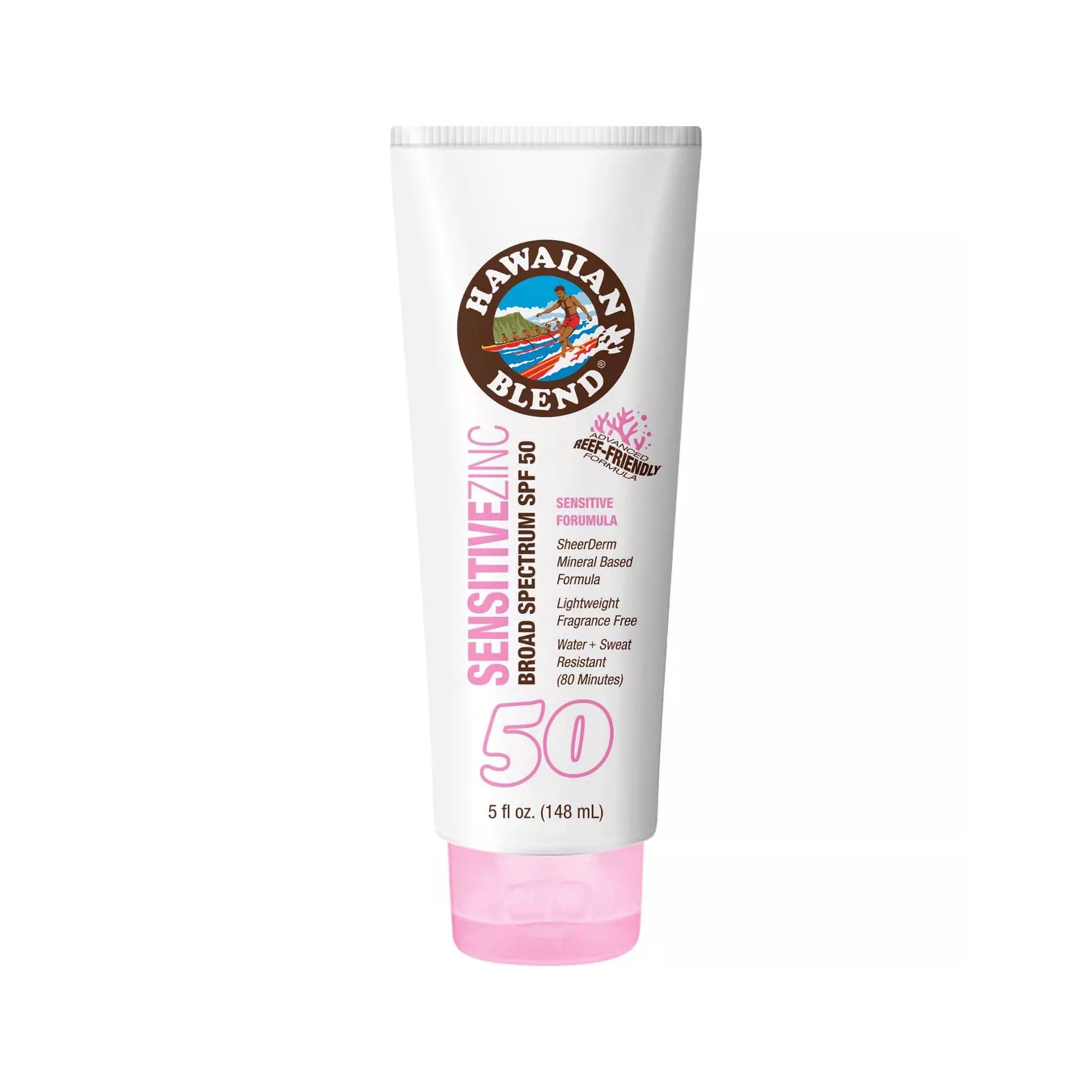Zero Gravity Hawaii Hawaiian Blend Sensitive Skin Mineral Sunscreen SPF 50 - Reef Friendly, 5 oz