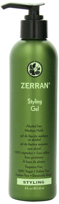 Zerran Hair Styling Gel – 8 oz – Vegan, Medium Hold, UV Protection