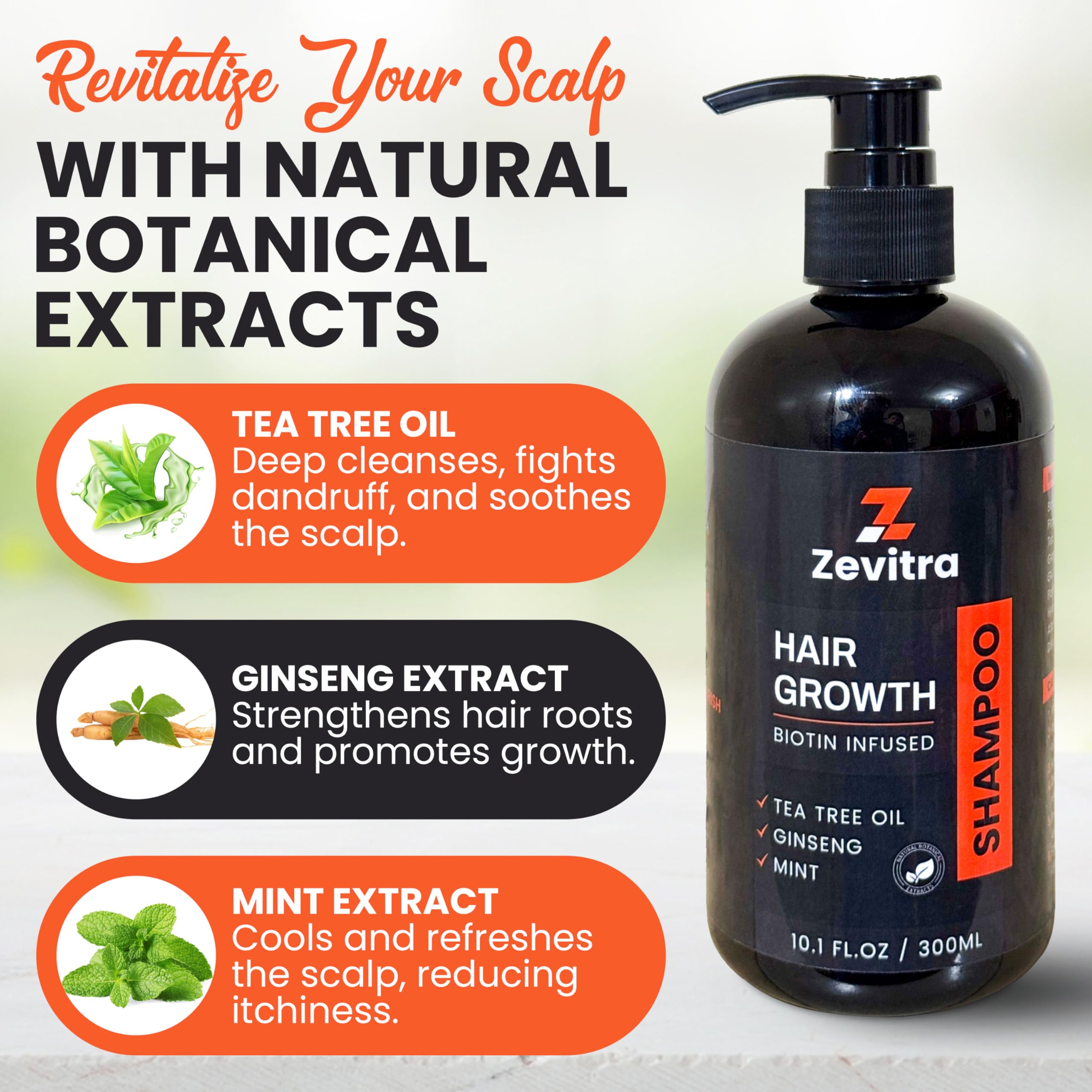 Zevitra Hair Growth Shampoo – Biotin & Botanicals for Stronger Hair