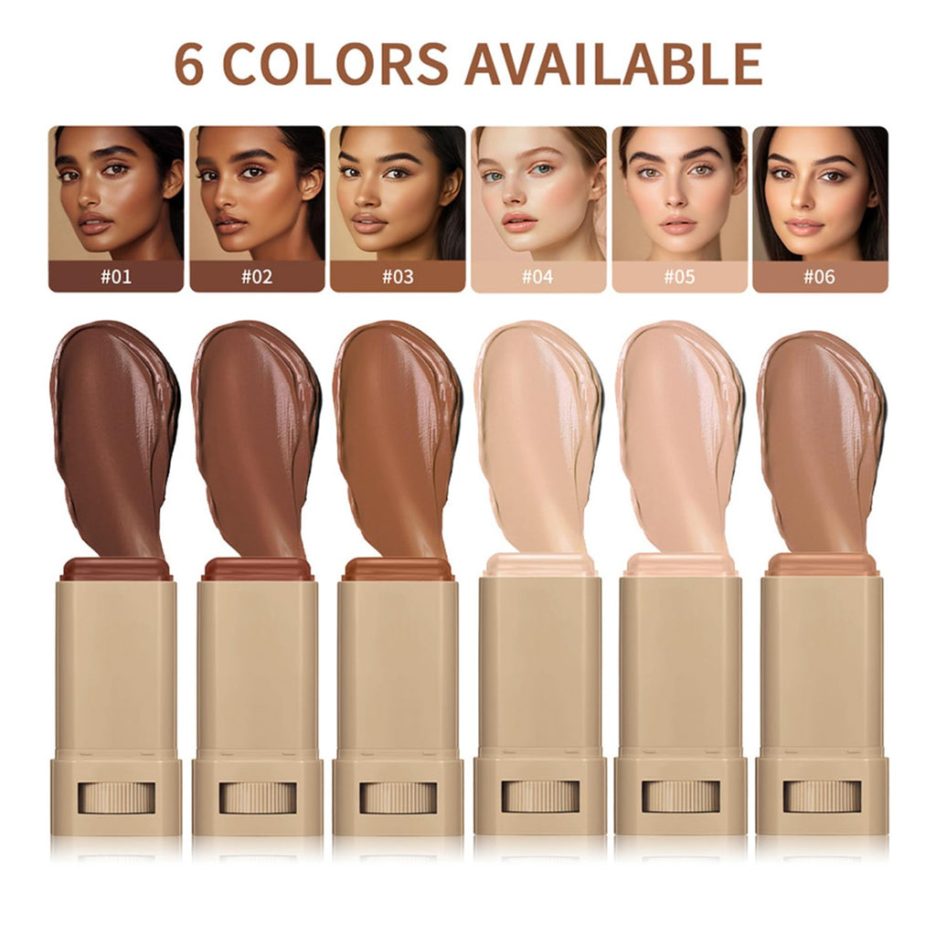 ZEXILILA 2 Pcs Foundation Stick – Serum-Infused Skin Tint & Contour, Shade #03 (0.63 oz)