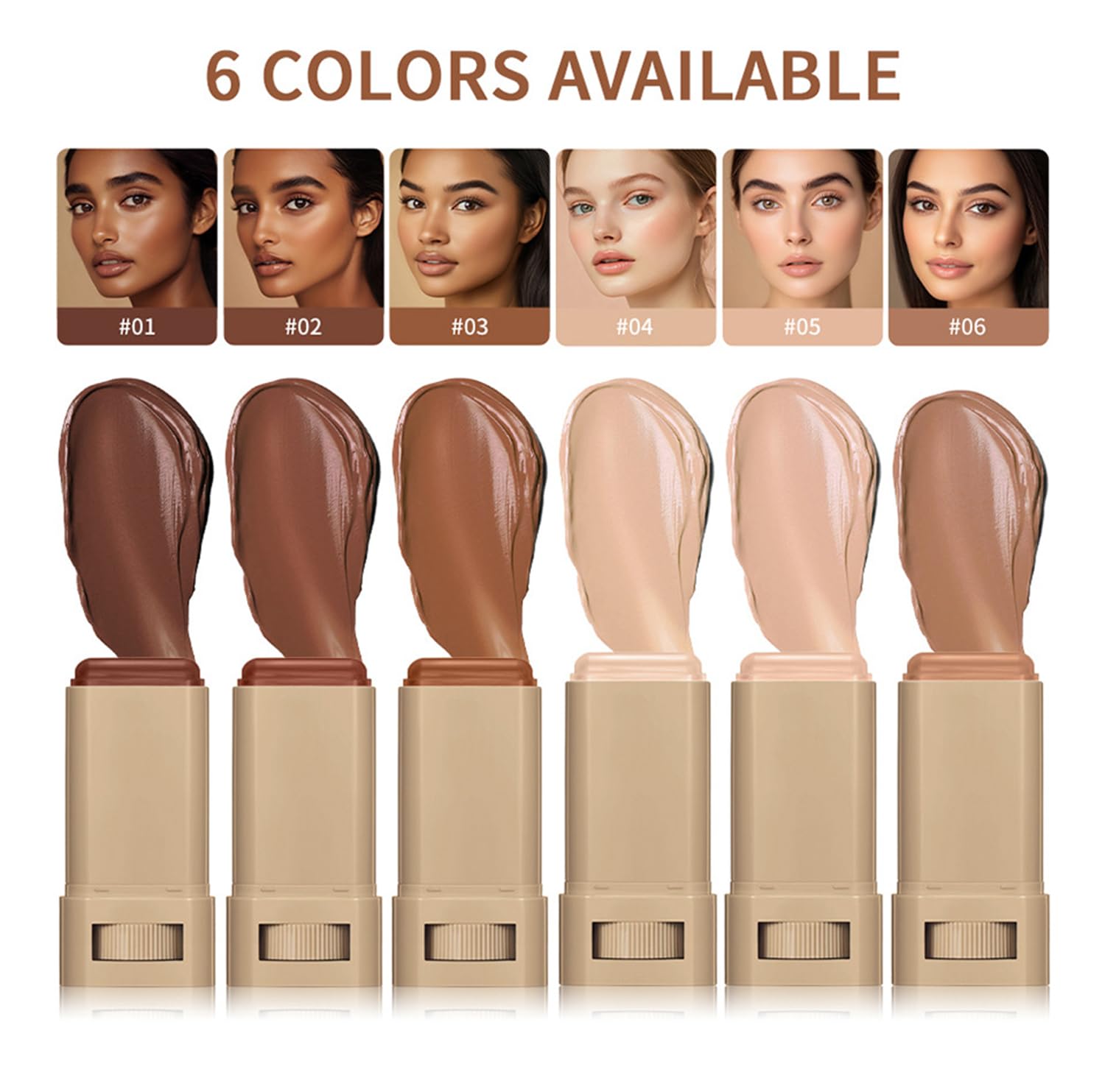 ZEXILILA 2 Pcs Foundation Stick – Serum-Infused Skin Tint & Contour, Shade #03 (0.63 oz)