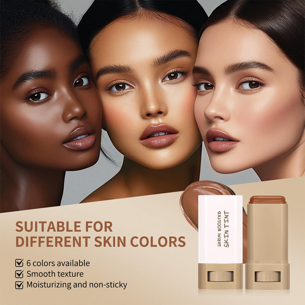 ZEXILILA 2 Pcs Foundation Stick – Serum-Infused Skin Tint & Contour, Shade #03 (0.63 oz)