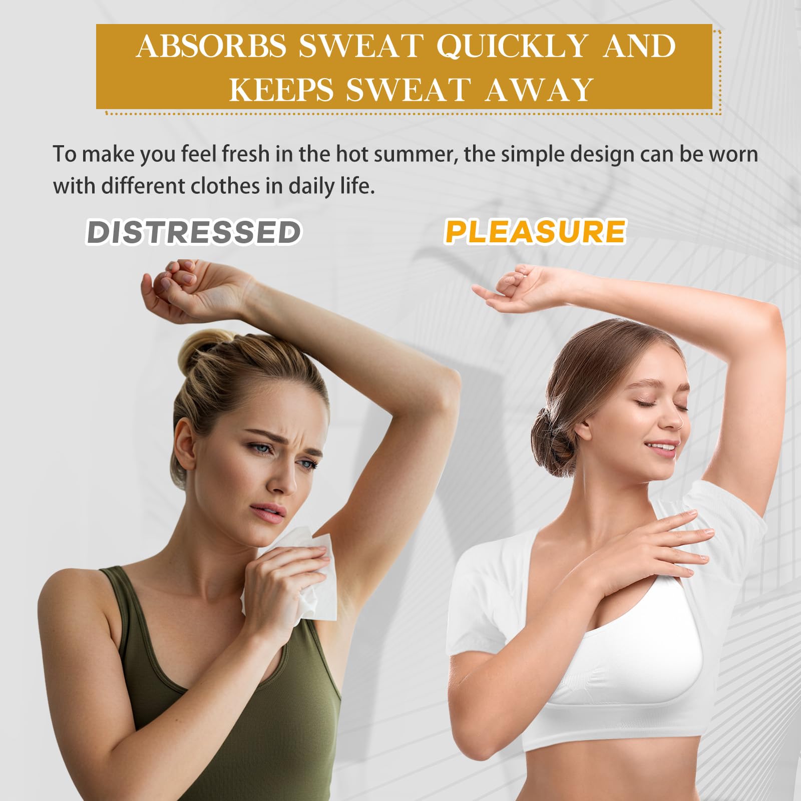 Zhanmai 3 Pcs Underarm Sweat Pads Vest for Women - Sweat-Proof Armpit Pads (Large, White/Beige/Black)