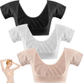 Zhanmai 3 Pcs Underarm Sweat Pads Vest for Women - Sweat-Proof Armpit Pads (Large, White/Beige/Black)