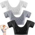 Zhanmai 3 Pcs Underarm Sweat Pads – Sweat-Proof Armpit Vest Inserts for Women (White, Dark Gray, Black)