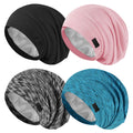 ZHENSILK 4-Piece Silk Satin-Lined Sleep Cap Bonnets – Adjustable Hair Wraps for All Hair Types