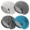 ZHENSILK 4-Piece Silk Satin Lined Sleep Cap Bonnets – Adjustable for Curly Hair & Braids (Color 06)