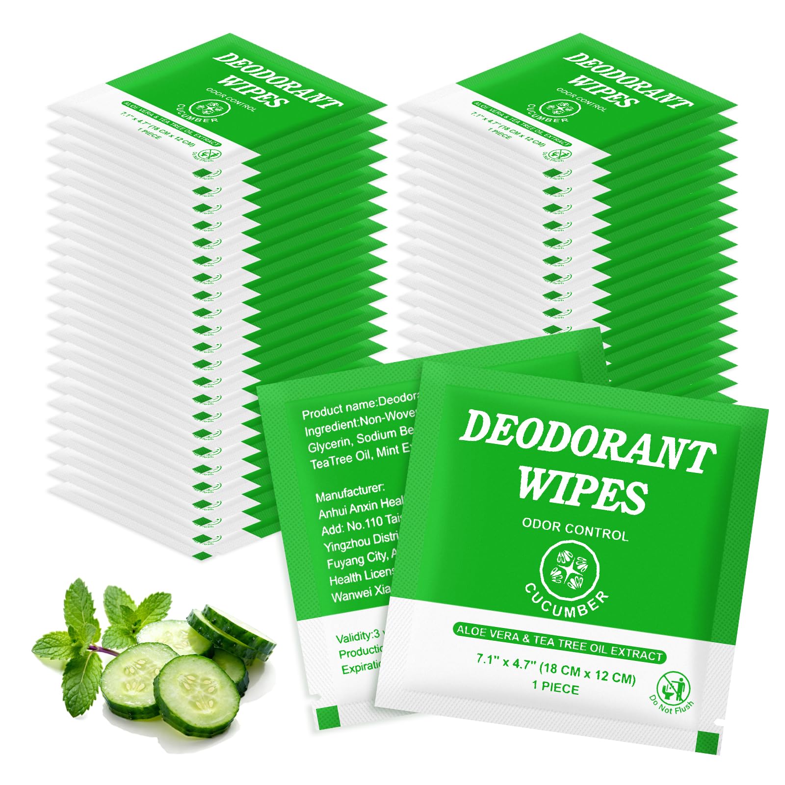 Zhjianup Travel Size Deodorant Wipes – 100 Pcs, No-Rinse, Portable