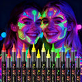 Zijimyyl Glow in the Dark Body Paint Kit — Neon UV Face Markers, 8 Colors, Washable