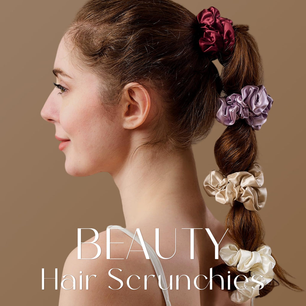 ZIMASILK 100% Mulberry Silk Hair Scrunchies – 19 Momme, Gentle No-Tug (3-Pack)
