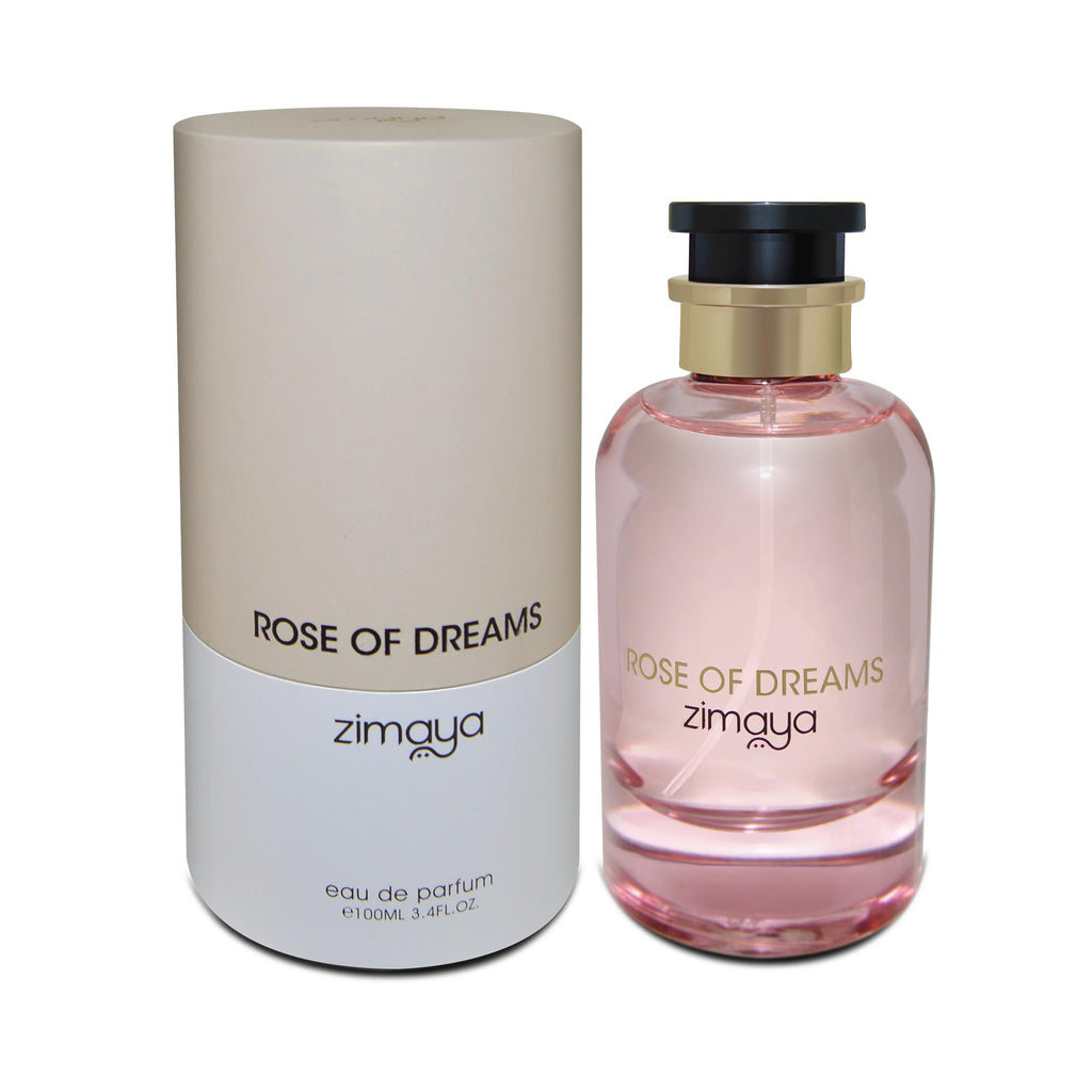 Zimaya Rose of Dreams Pour Femme Eau de Parfum, 3.4 Fl Oz – Romantic Rose, Peach & Amber Scent