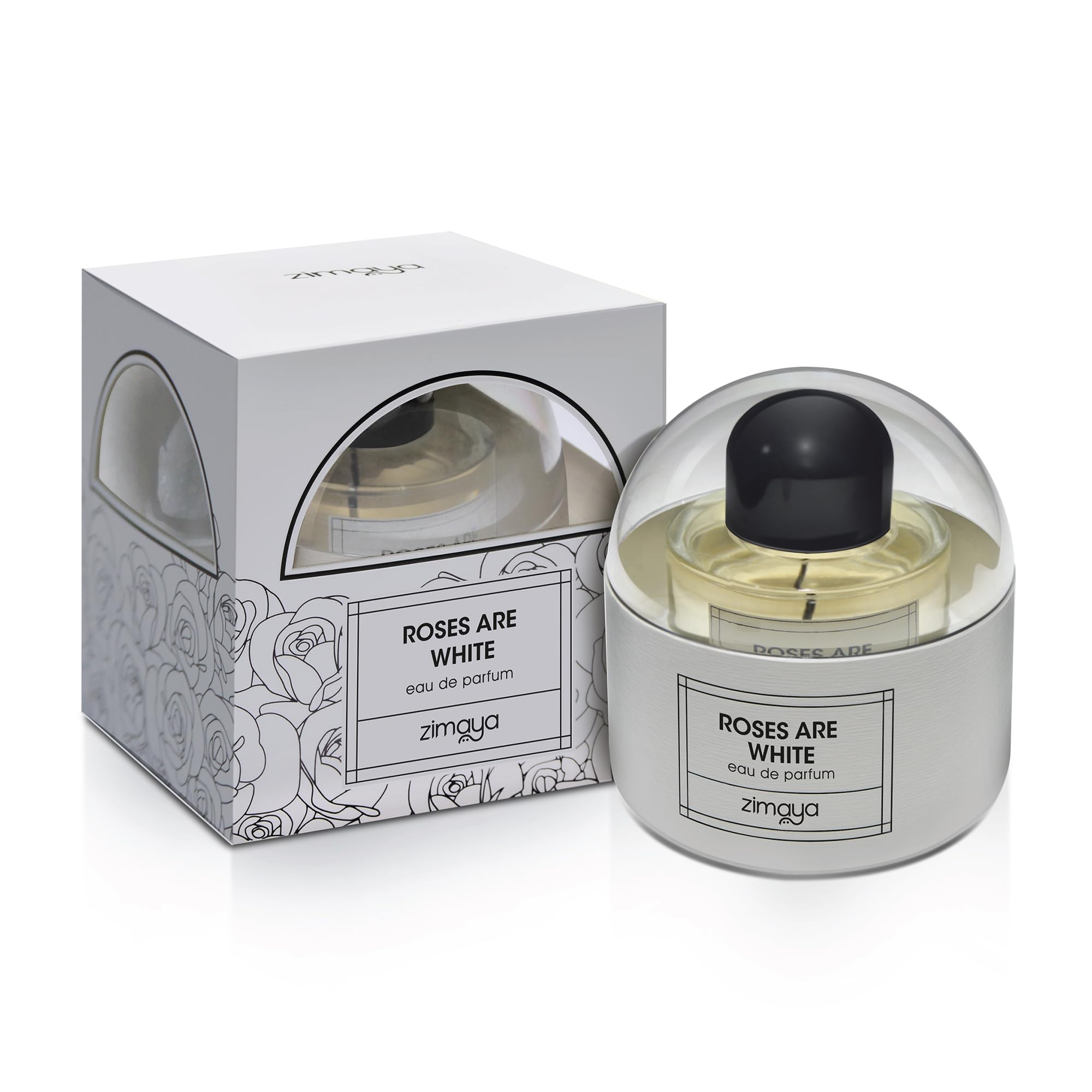 Zimaya Roses Are White Eau de Parfum for Men – 100 ml | Bright Berry Floral-Woody Scent