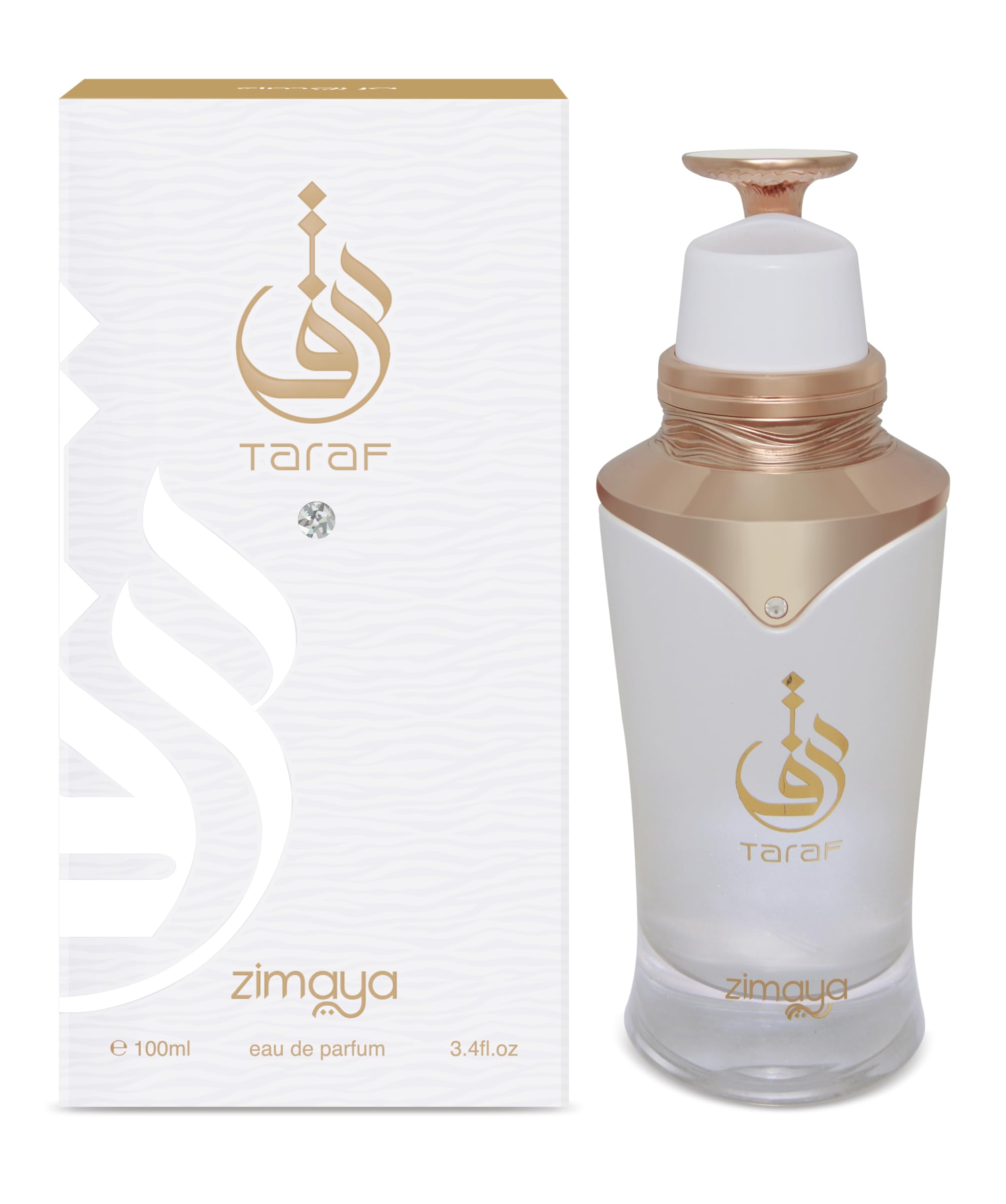 Zimaya Taraf White Eau de Parfum – Unisex Floral-Fruity, 3.4 oz