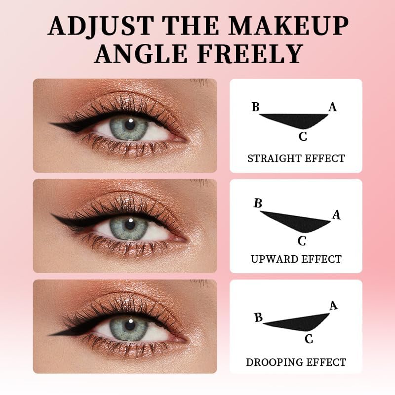 zimdun 2 Pcs Rotating Eyeliner Stamp Set – Foldable Winged Eyeliner Tool, Waterproof & Smudge-Proof (Black & Brown)