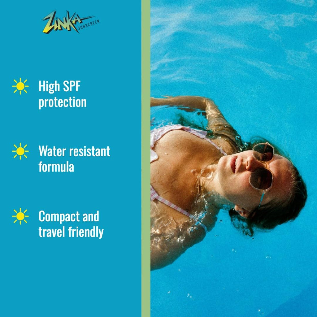 Zinka Clear Zinc Oxide Sunscreen Stick SPF 50 — Travel-Friendly, Non-Greasy & Water-Resistant
