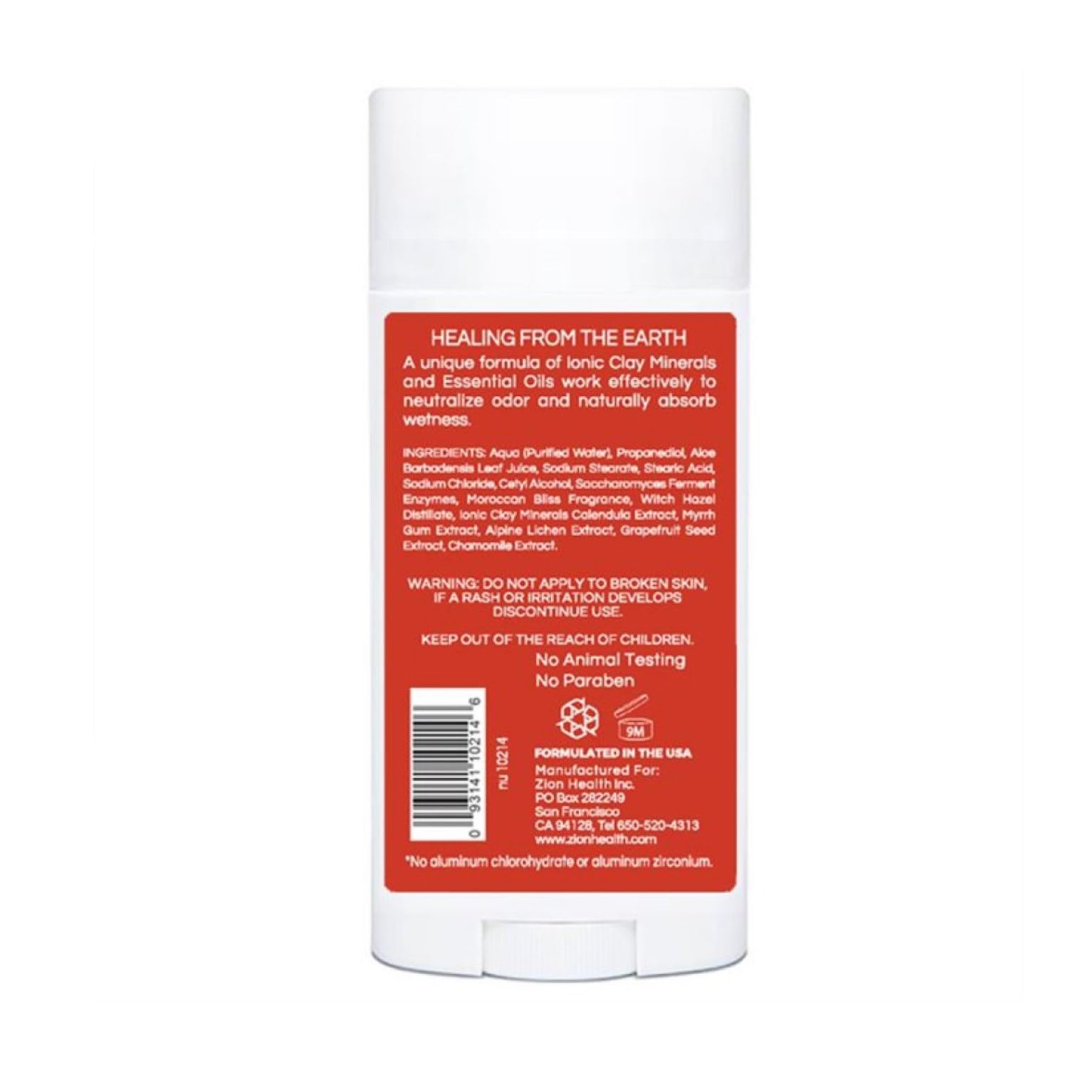 Adama Minerals ClayDry Deodorant Bold Moroccan Bliss – 2 Pack, Zion Health 2.5 oz Sticks