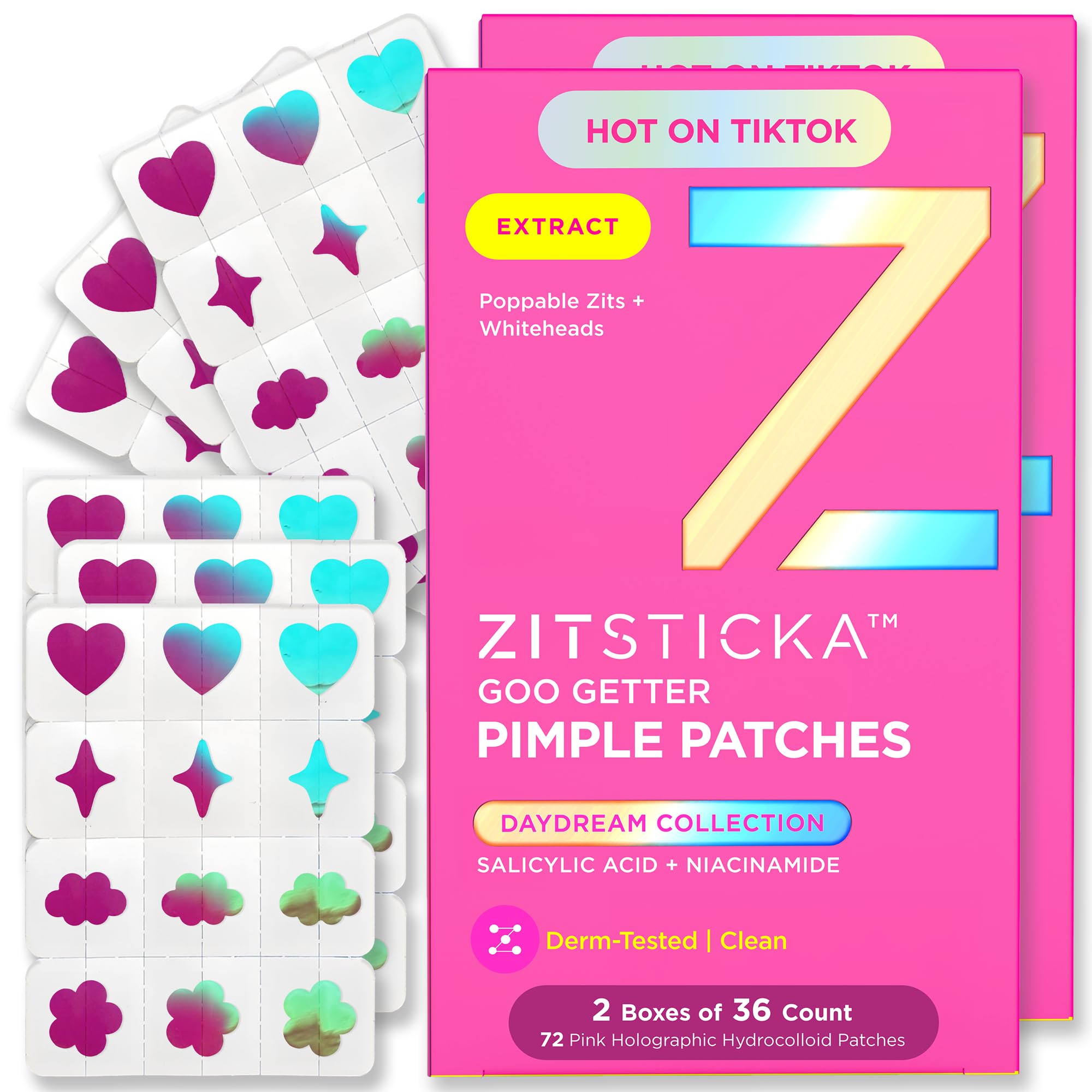 ZitSticka DreamHolo 72ct Pimple Patches – Holographic Goo Getter Hydrocolloid Patches