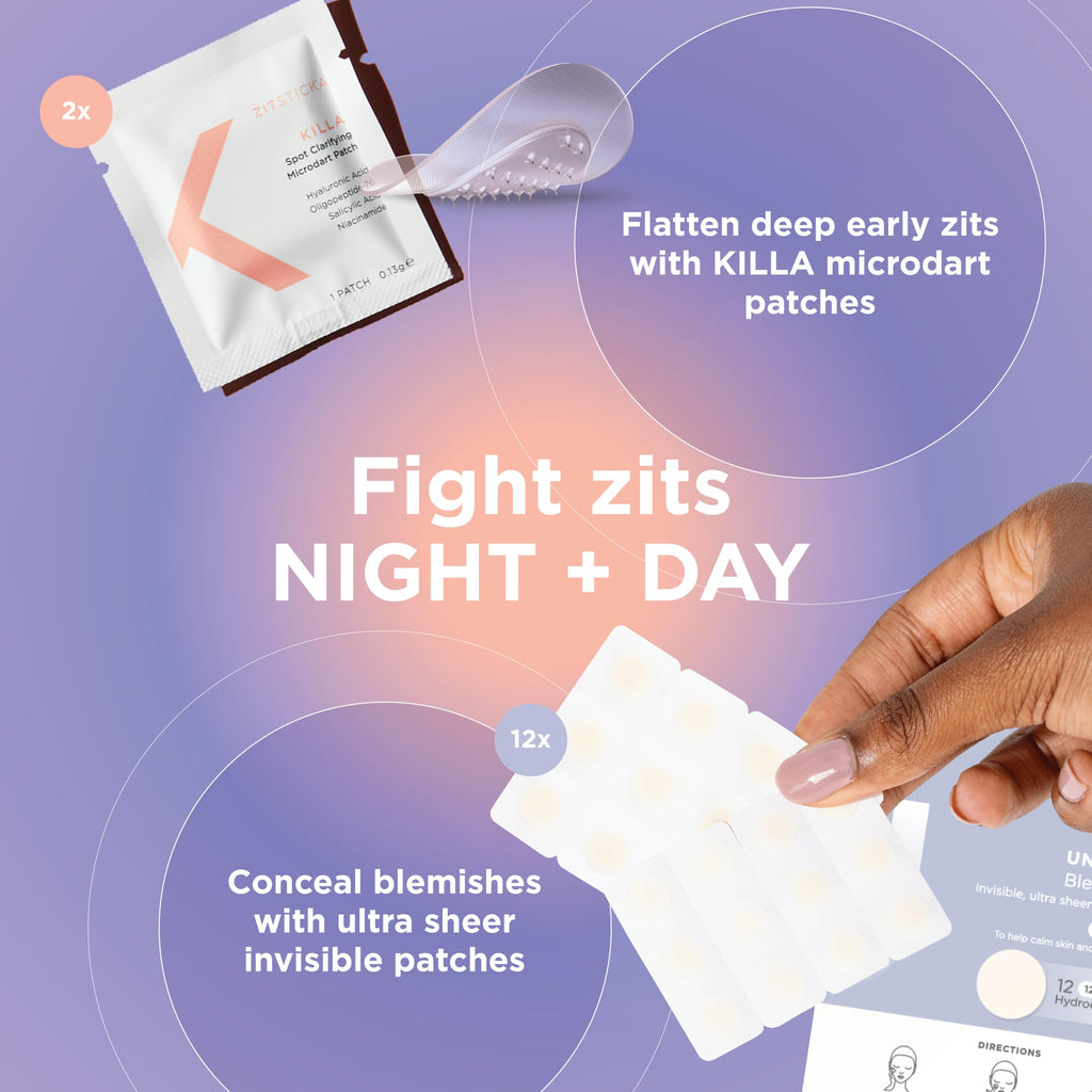 ZitSticka 24/7 Attack Bundle (14-Pack) – Pimple Patches for Face & Body