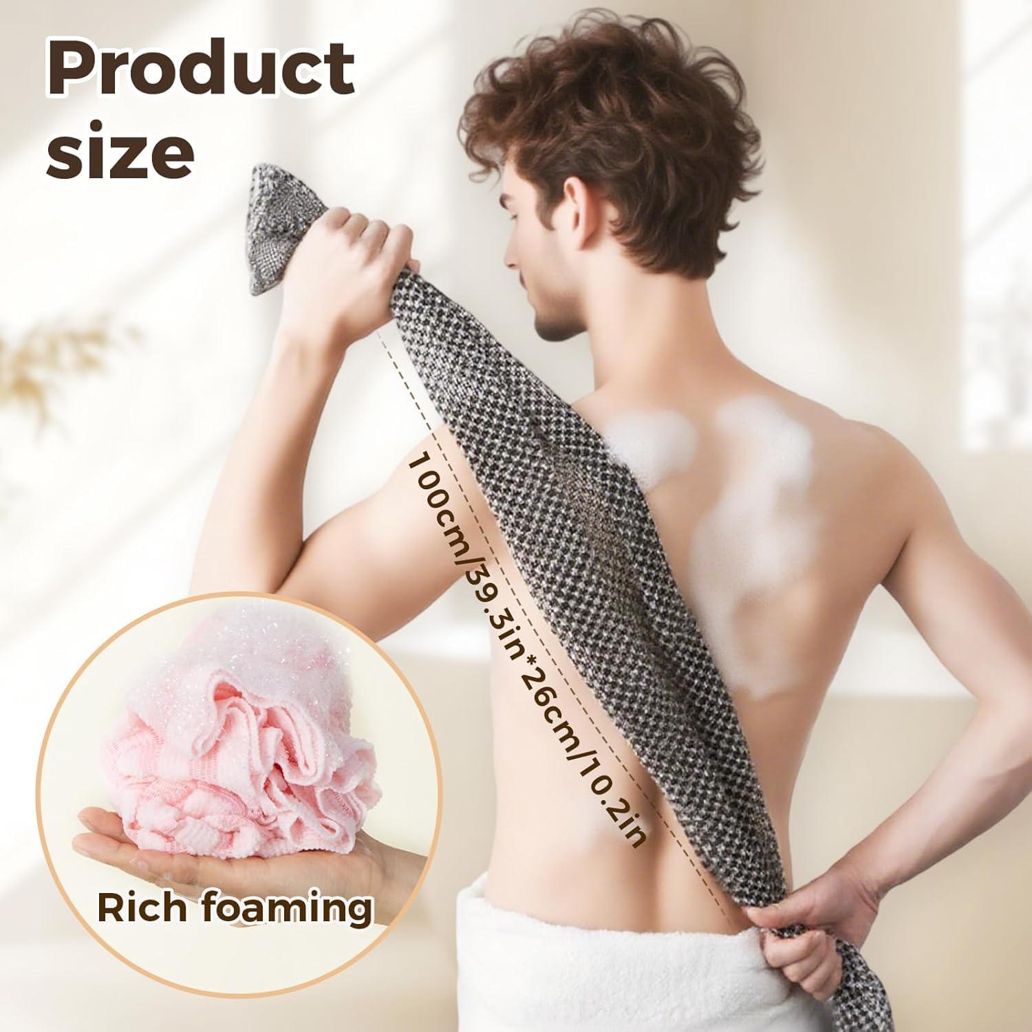ZIVWAGX Exfoliating Shower Towel | 2-in-1 Body & Face Scrub