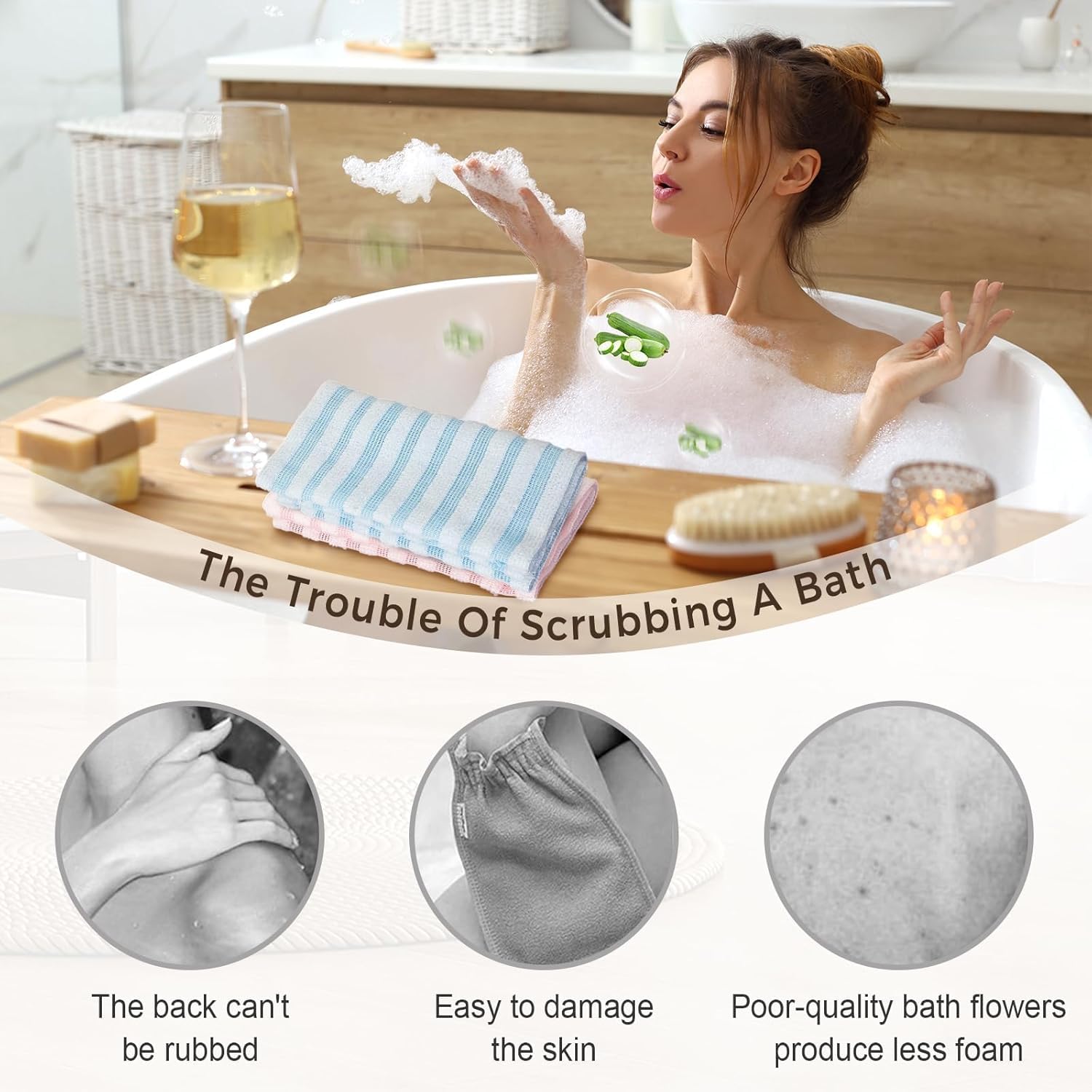 ZIVWAGX Exfoliating Shower Towel | 2-in-1 Body & Face Scrub