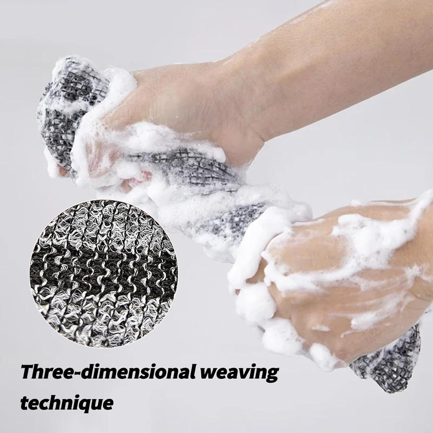 ZIVWAGX Exfoliating Shower Towel – 2-in-1 Body & Face Scrub, Dual-Sided, Black