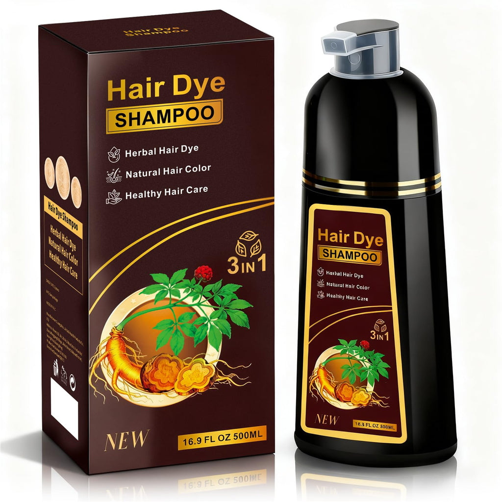ZIXSIRP Dark Brown Hair Dye Shampoo 3-in-1 for Gray Hair – Herbal Color
