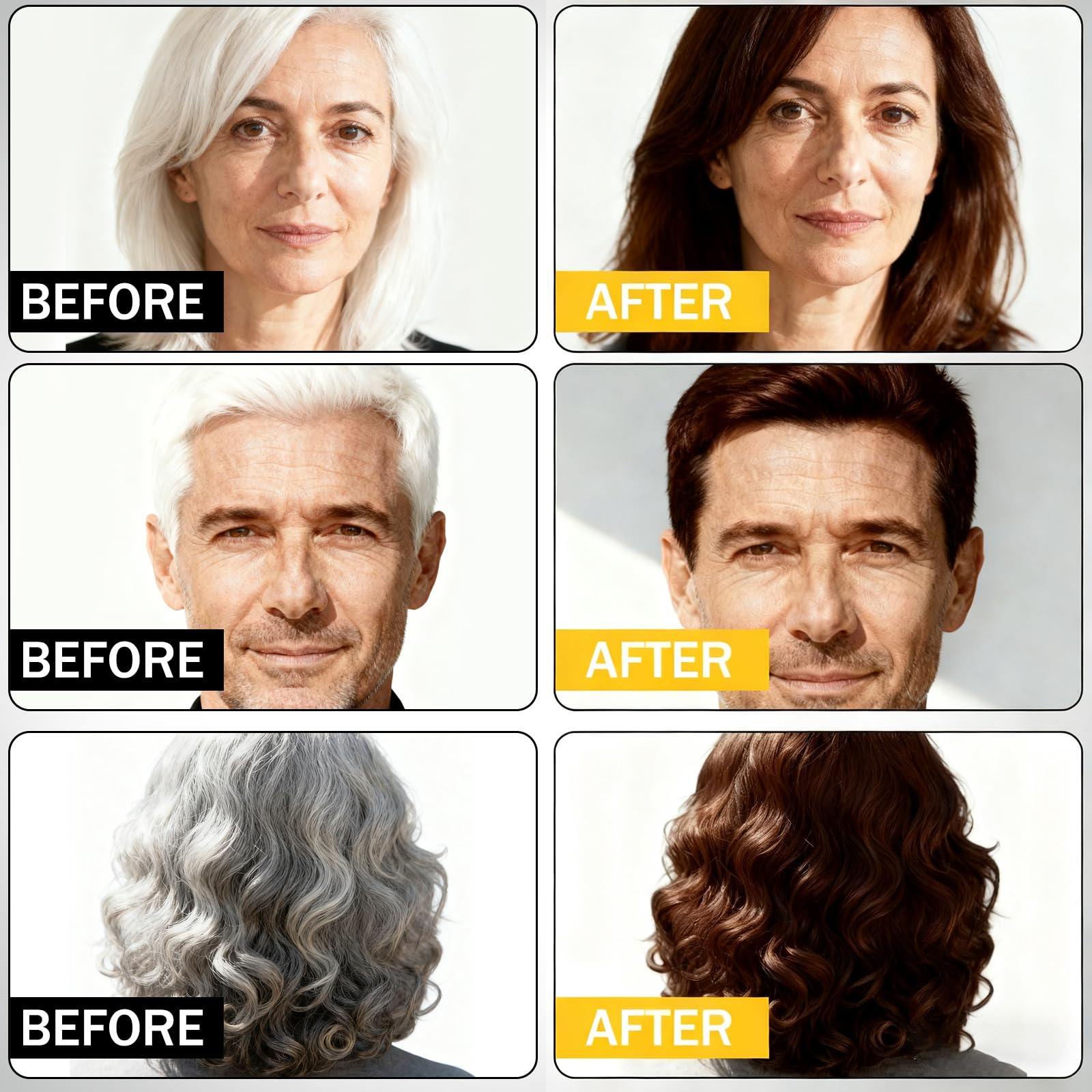 ZIXSIRP Dark Brown Hair Dye Shampoo 3-in-1 for Gray Hair – Herbal Color