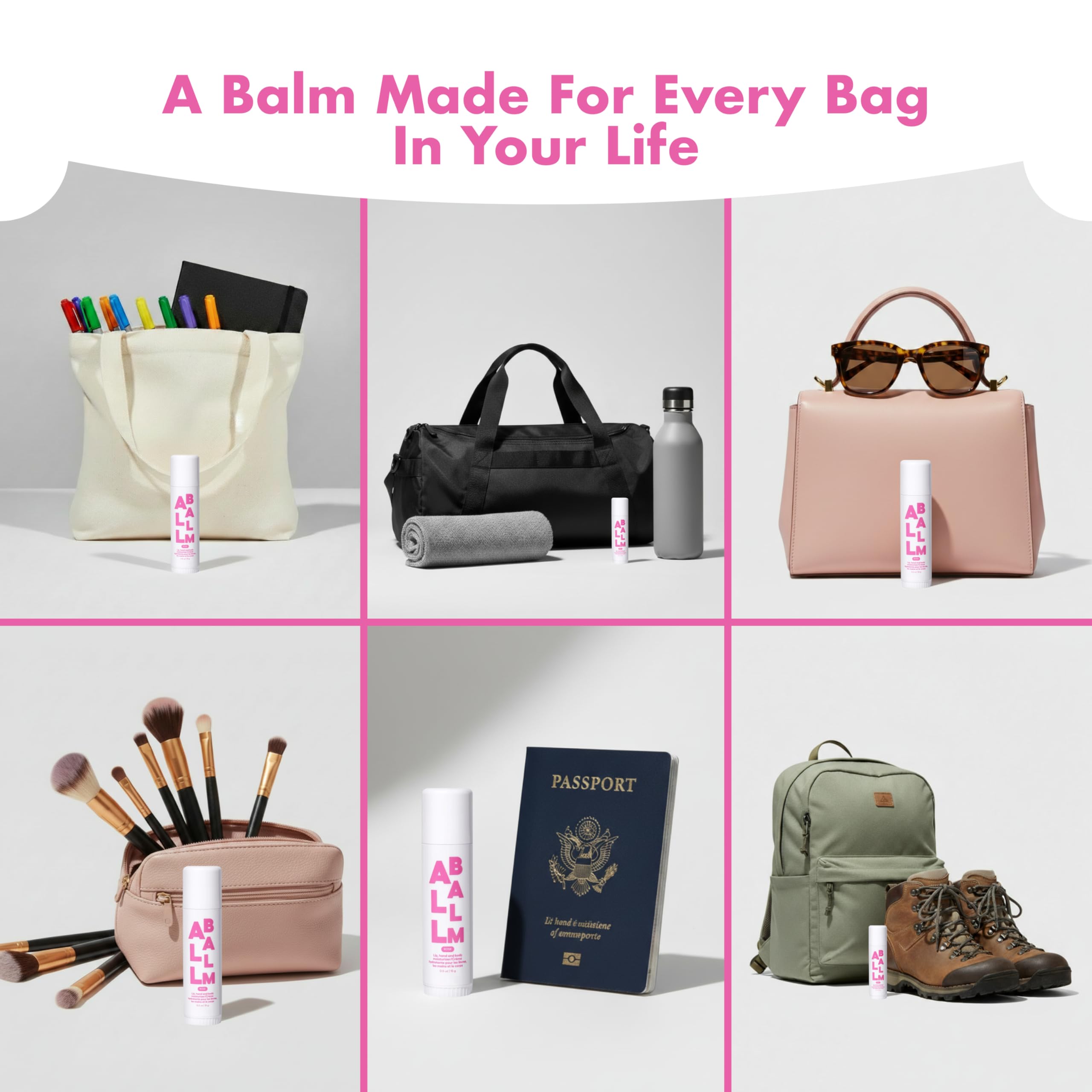 Zizia Rose Multi All Balm Stick – Moisturizing Lip, Hand & Body Balm with Shea Butter & Jojoba Oil