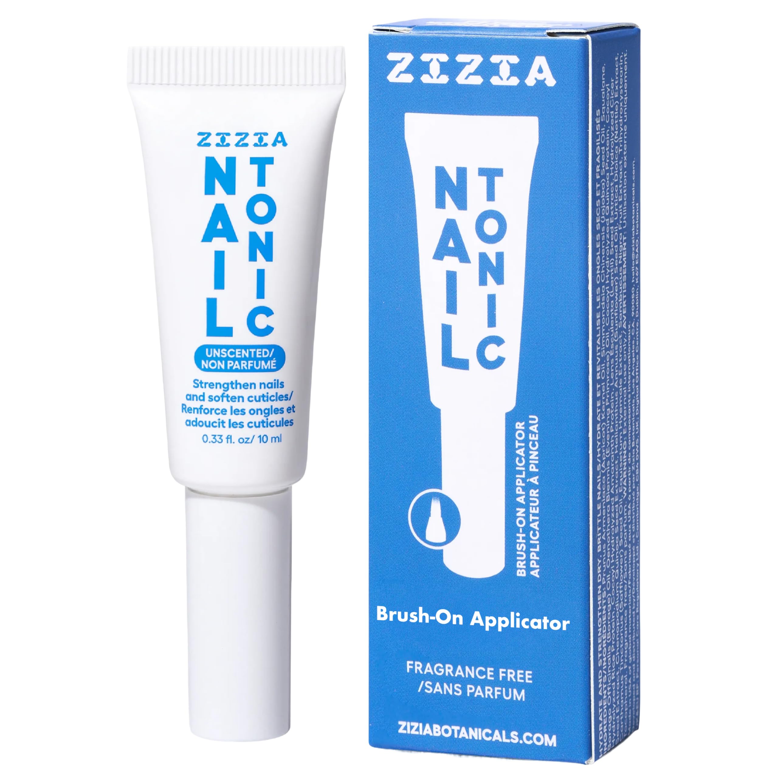 Zizia Botanicals Unscented Nail Tonic – Nourishing Nail & Cuticle Oil with Squalane, Rice Protein & Jojoba | Fragrance-Free, Vegan, Cruelty-Free, 0.33 fl oz