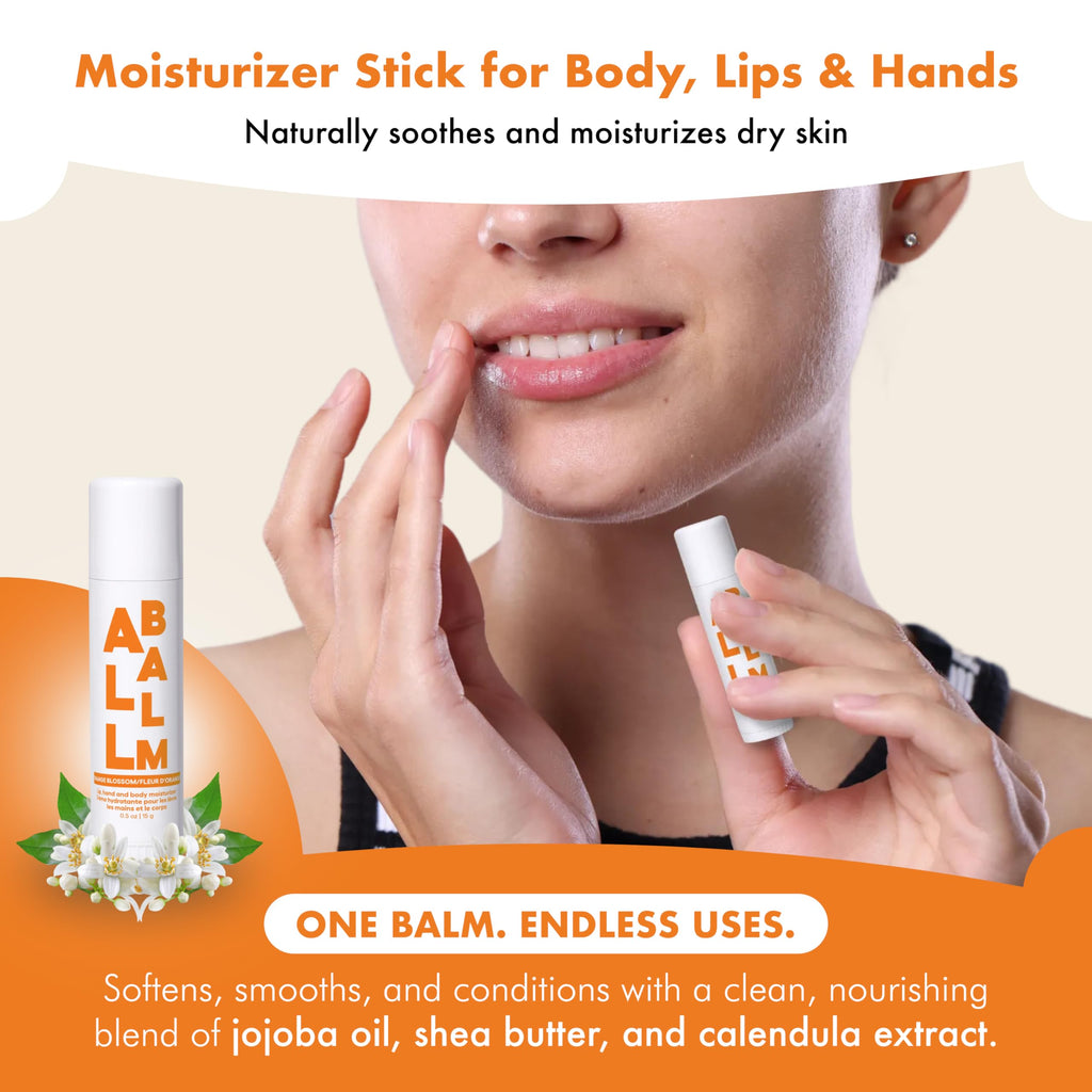 Zizia Botanicals Orange Blossom Neroli Multi Balm Stick – Hydrating Lip, Hand & Body Moisturizer 0.5 oz