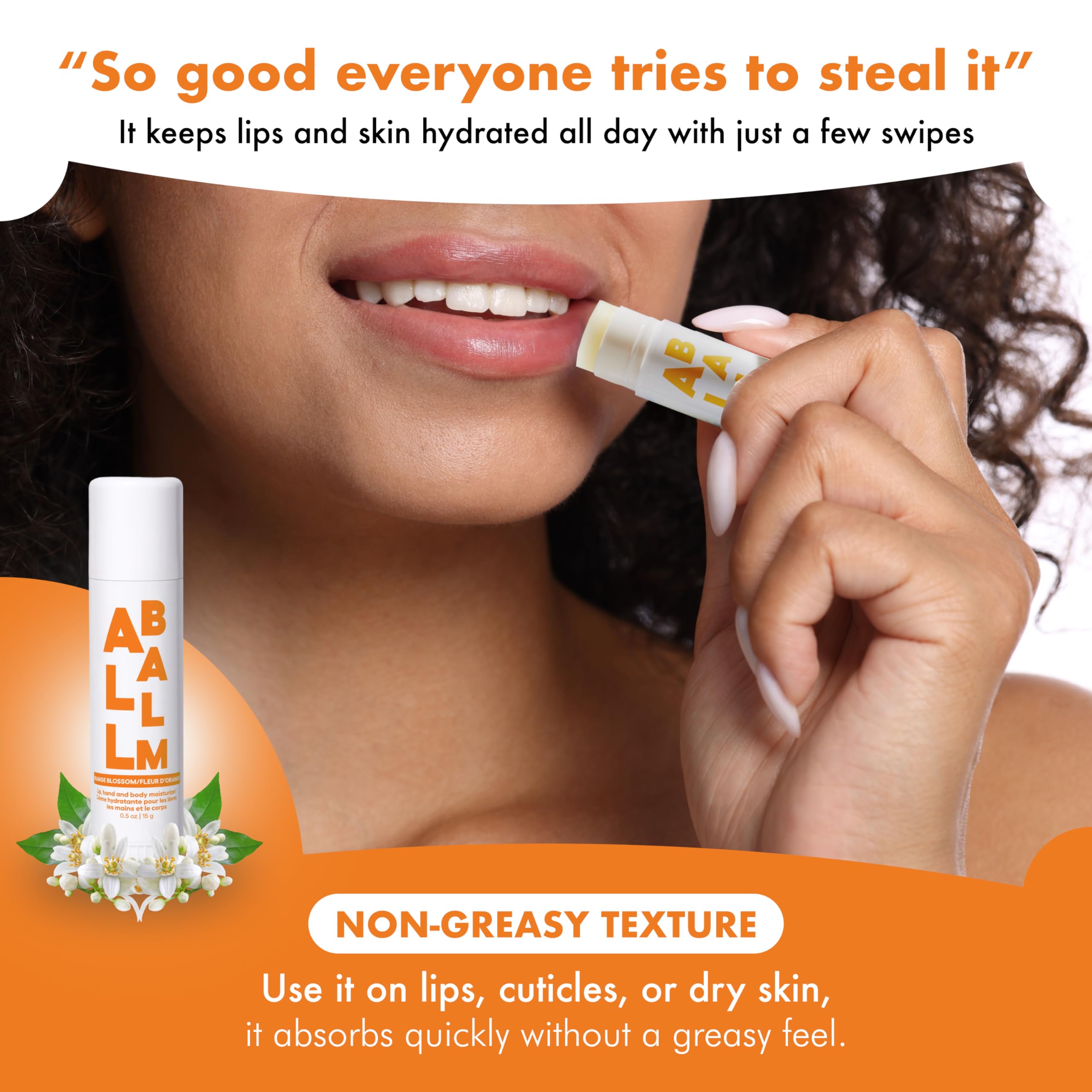 Zizia Botanicals Orange Blossom Neroli Multi Balm Stick – Hydrating Lip, Hand & Body Moisturizer 0.5 oz