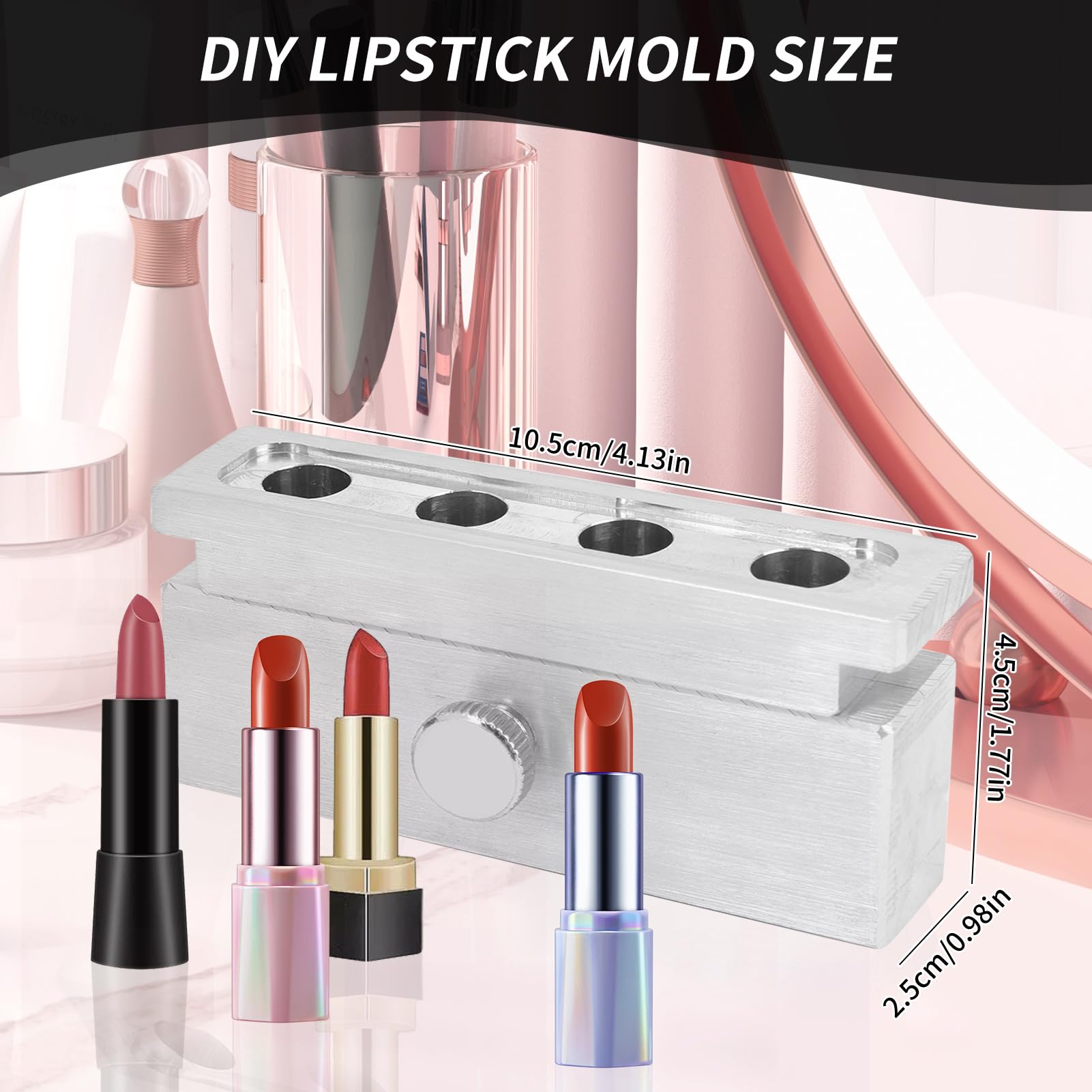 ZJchao Diy Lipstick Making Kit – Aluminum Alloy DIY Lipstick Maker for Custom Single-Color Lipsticks