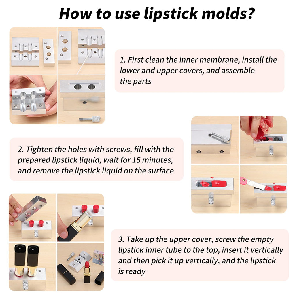 ZJchao Diy Lipstick Making Kit – Aluminum Alloy DIY Lipstick Maker for Custom Single-Color Lipsticks