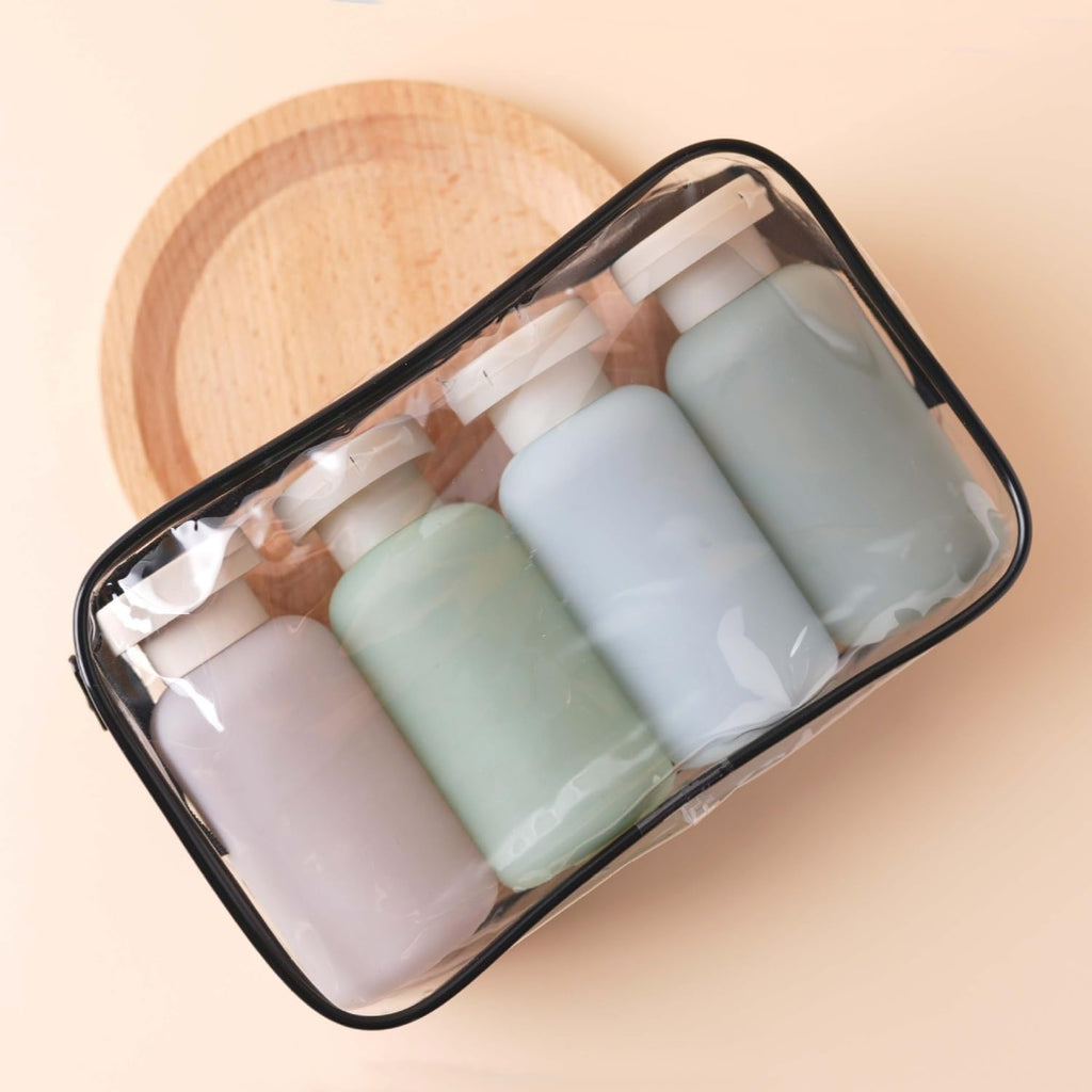 ZLSSETEC 3.4oz Travel Bottle Set - Leak-Proof Flip Cap | Forest Series (4 Pcs)