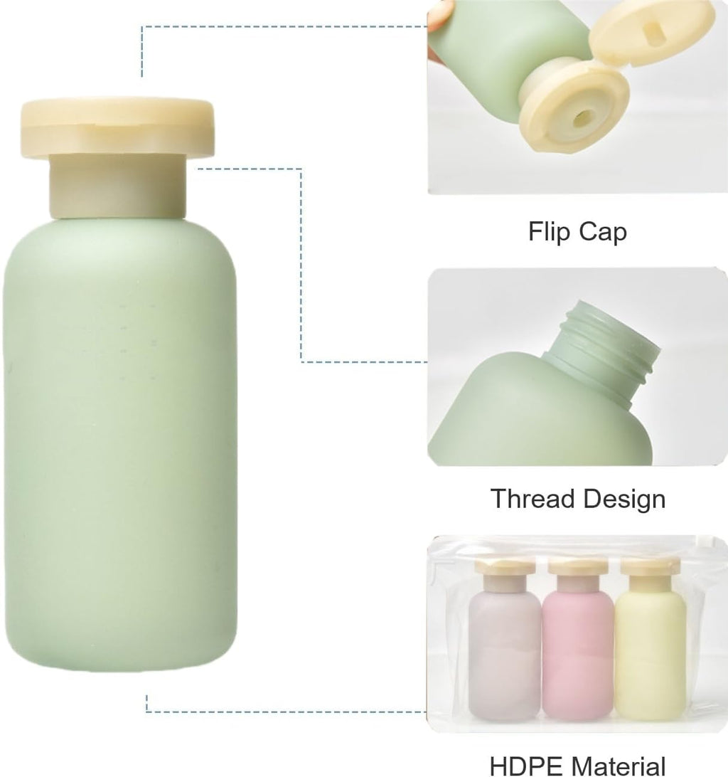 ZLSSETEC 3.4oz Travel Bottle Set - Leak-Proof Flip Cap | Forest Series (4 Pcs)