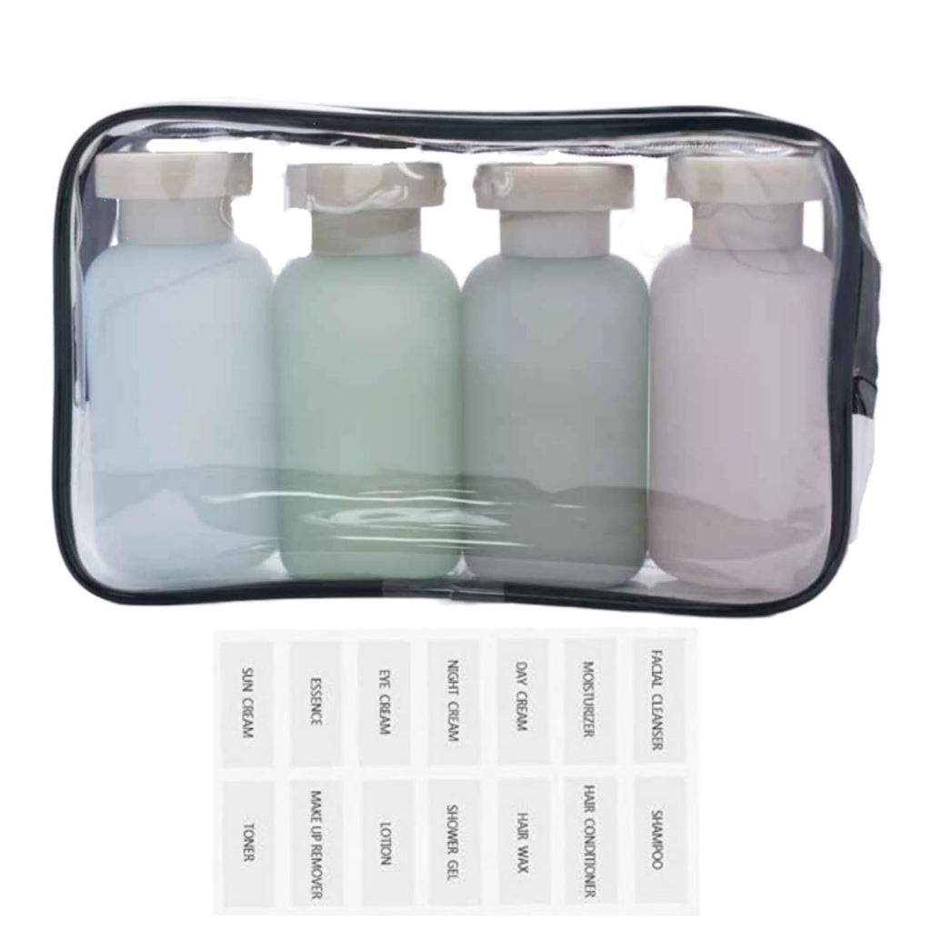 ZLSSETEC 3.4oz Travel Bottle Set - Leak-Proof Flip Cap | Forest Series (4 Pcs)
