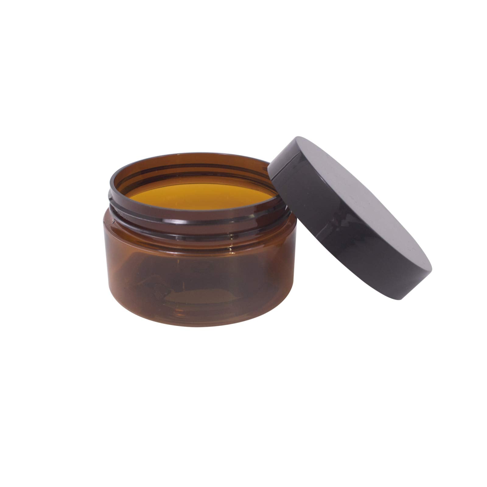 zmybcpack 24 Pack 3.3 oz Amber PET Jars with Black Lids, 12 Spatulas, Pen & Labels – Cosmetic Storage & Travel Jars