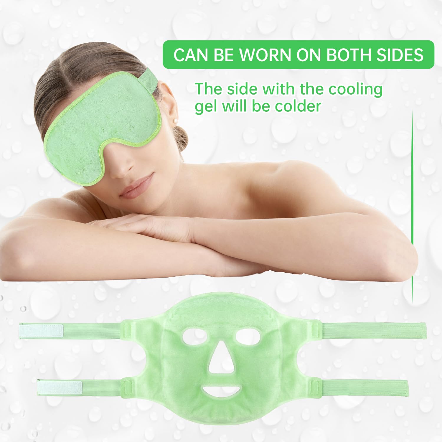 ZNOCUETOD Face Eye Mask Ice Pack – Cucumber Green for Puffiness & Dark Circles