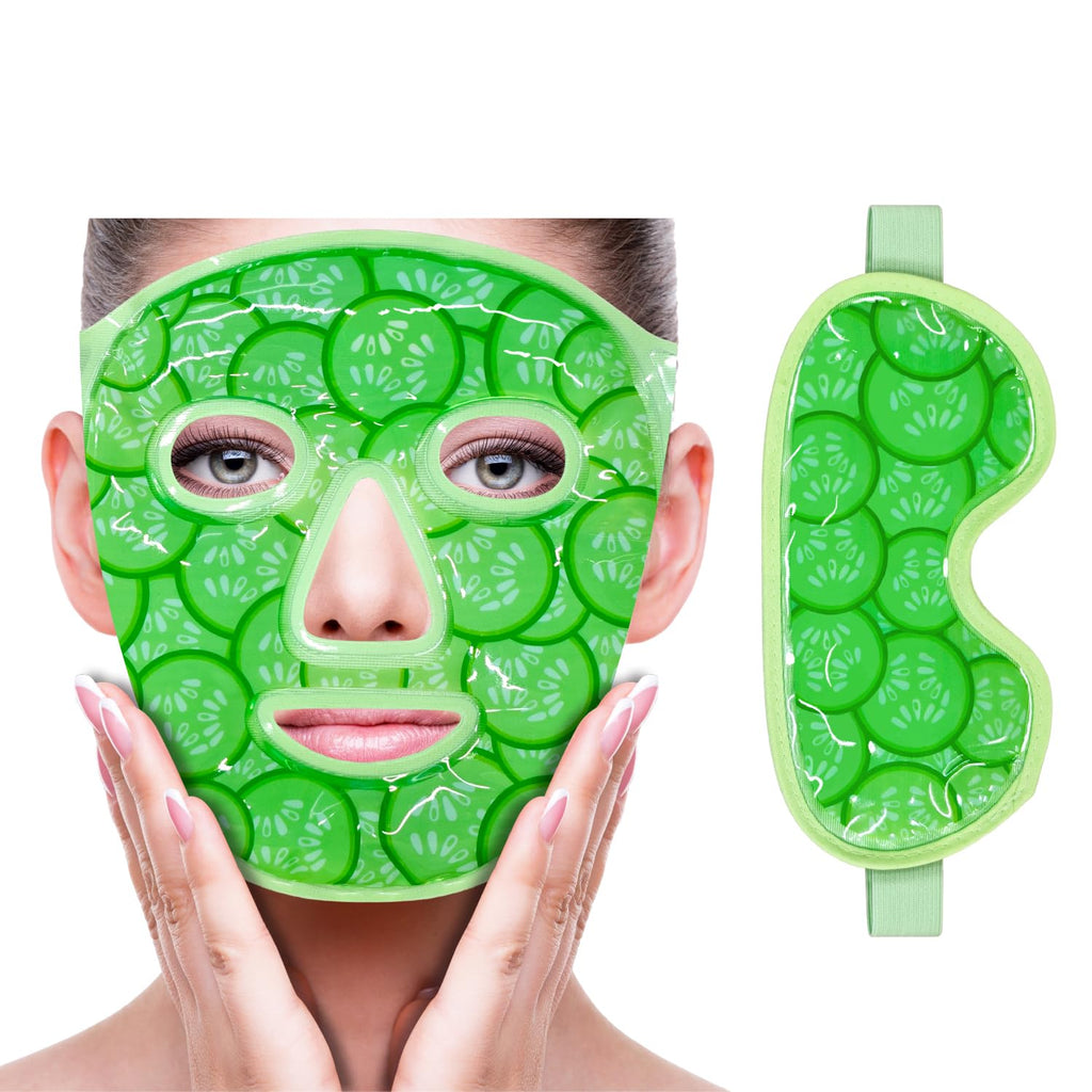 ZNOCUETOD Face Eye Mask Ice Pack – Cucumber Green for Puffiness & Dark Circles