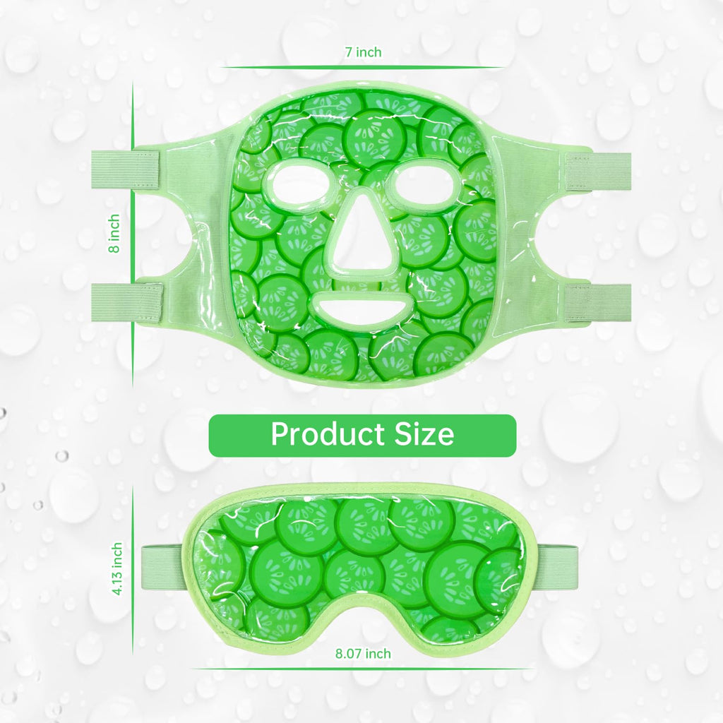 ZNOCUETOD Face Eye Mask Ice Pack – Cucumber Green for Puffiness & Dark Circles